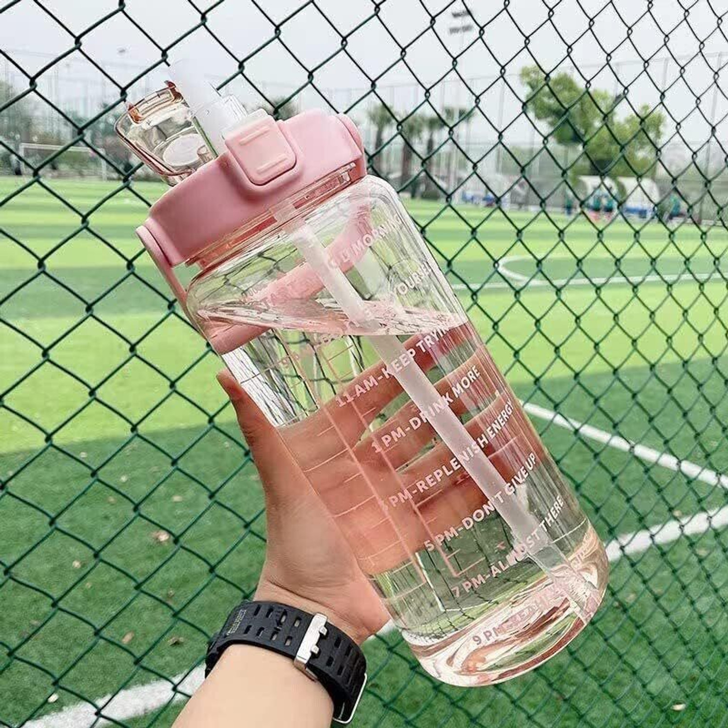 Image of GARIHC ENTERPRISE Motivational Transparent Gallon Gym Water Bottle for Fitness for Men & Women 2000 ml Plastic Shaker