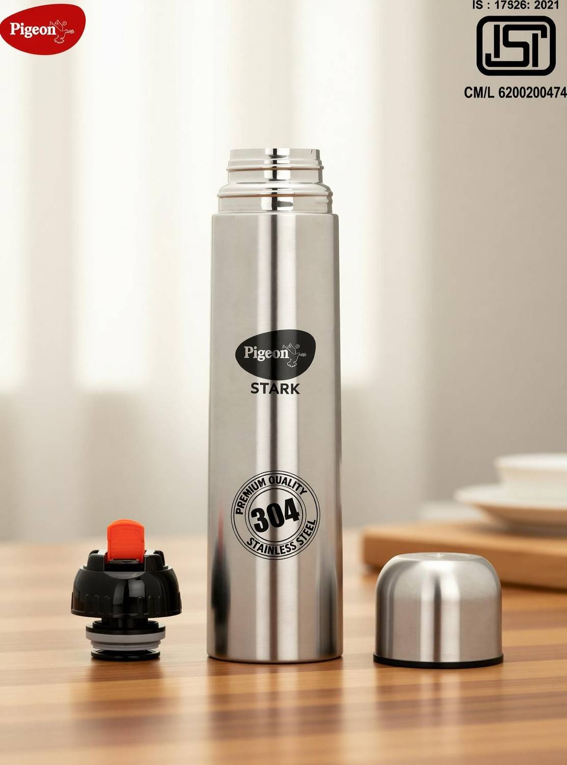 Pigeon Stark Therminox 1000 ml Steel Flask (Pack of 1, Silver)