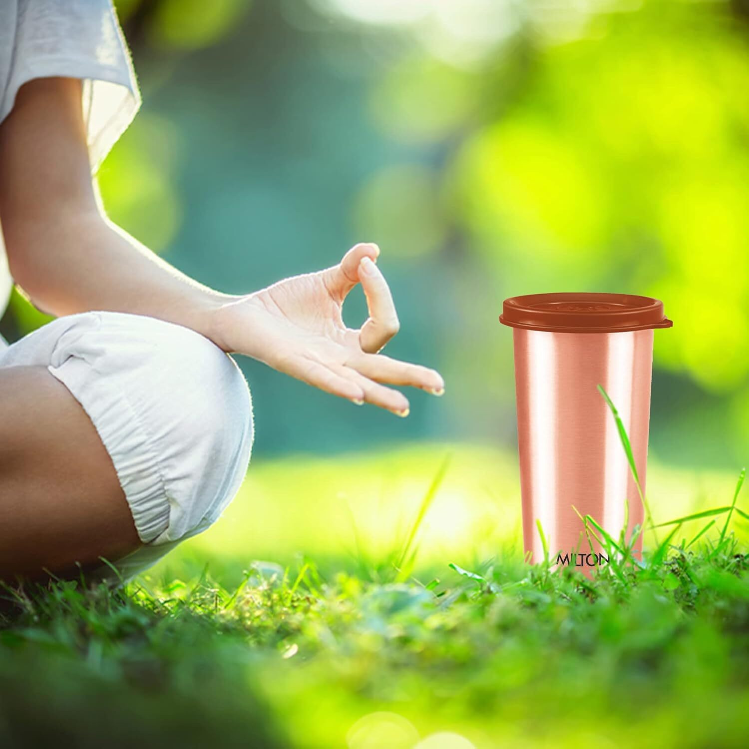 Image of MILTON Copper Tumbler Leak Proof | Office | Gym | Yoga | 480 ml Copper Flask