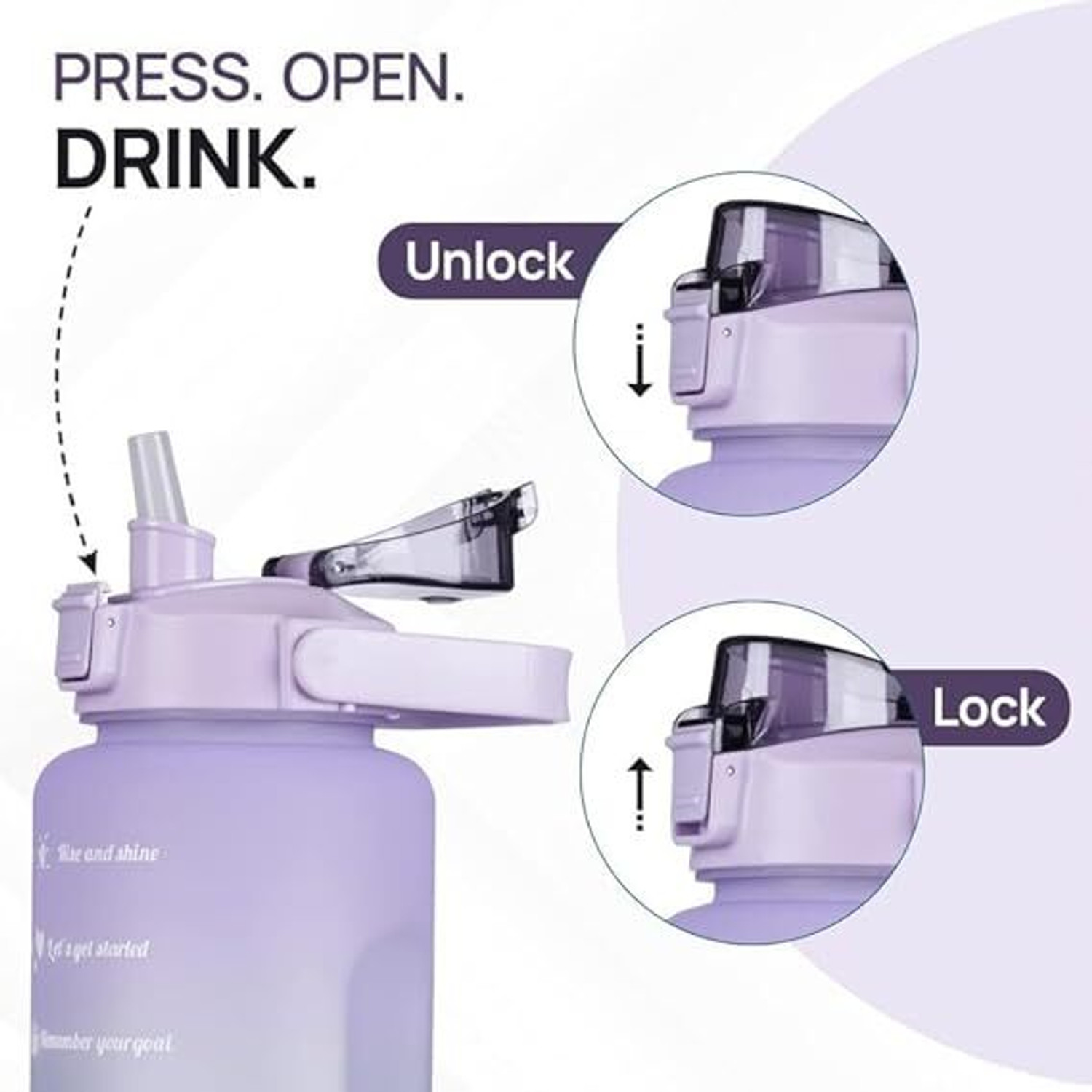 Image of PRIMENEEDZ BPA Free Pack of 3 Water Bottle with Sticker & Straw for Kids|Adults|Gym|Travel| 2000 ml Plastic Bottle