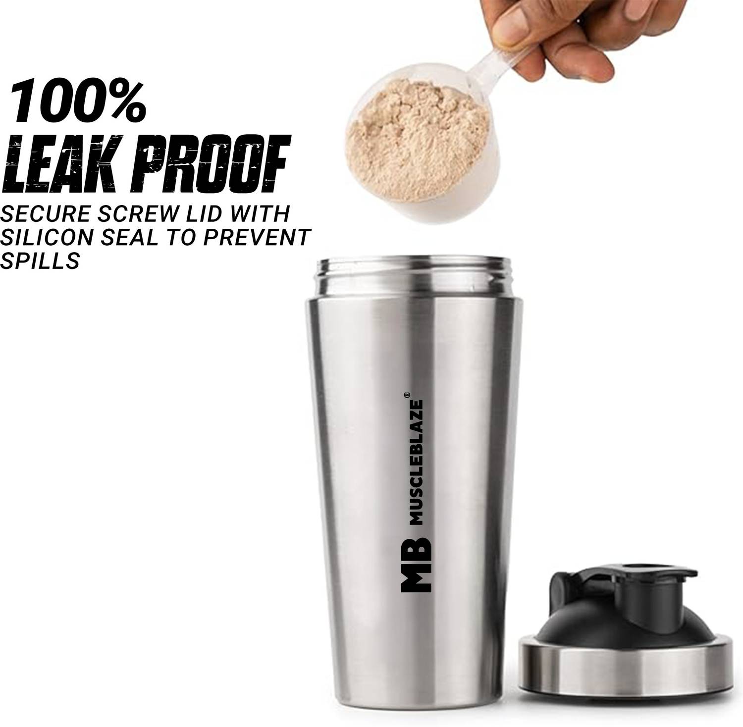 MUSCLEBLAZE 700 ml Stainless Steel Gym Shaker - Image 4