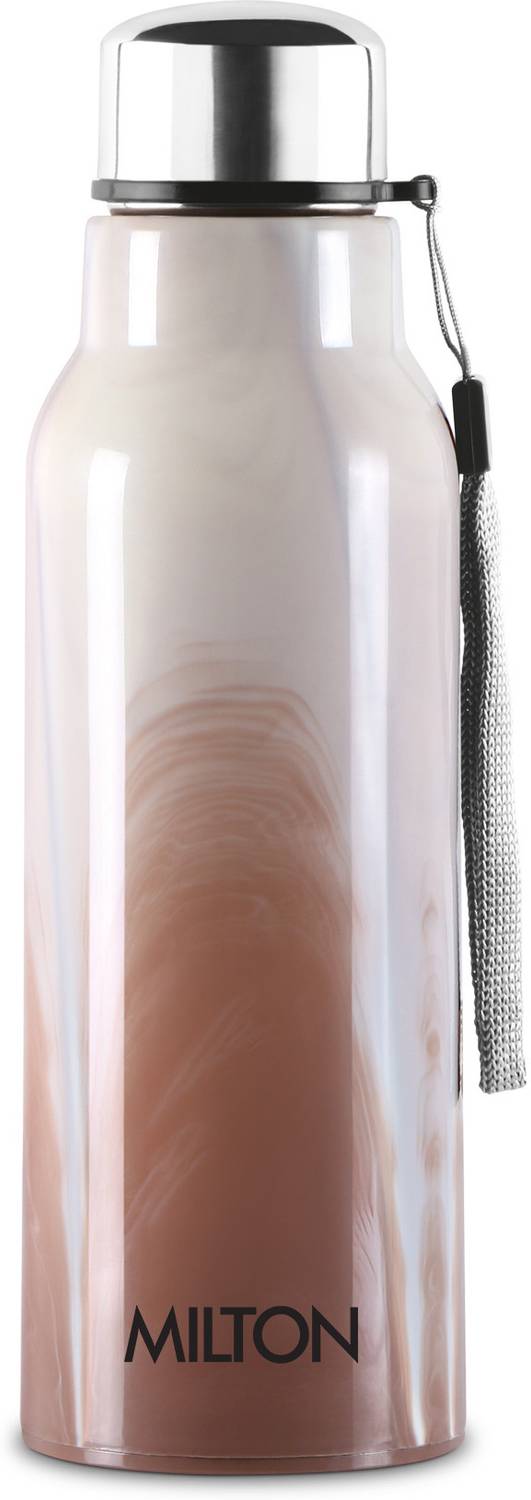 MILTON Steel Marble 600 Insulated Inner Stainless Steel Water Bottle, Brown 520 ml Steel, Plastic Bottle