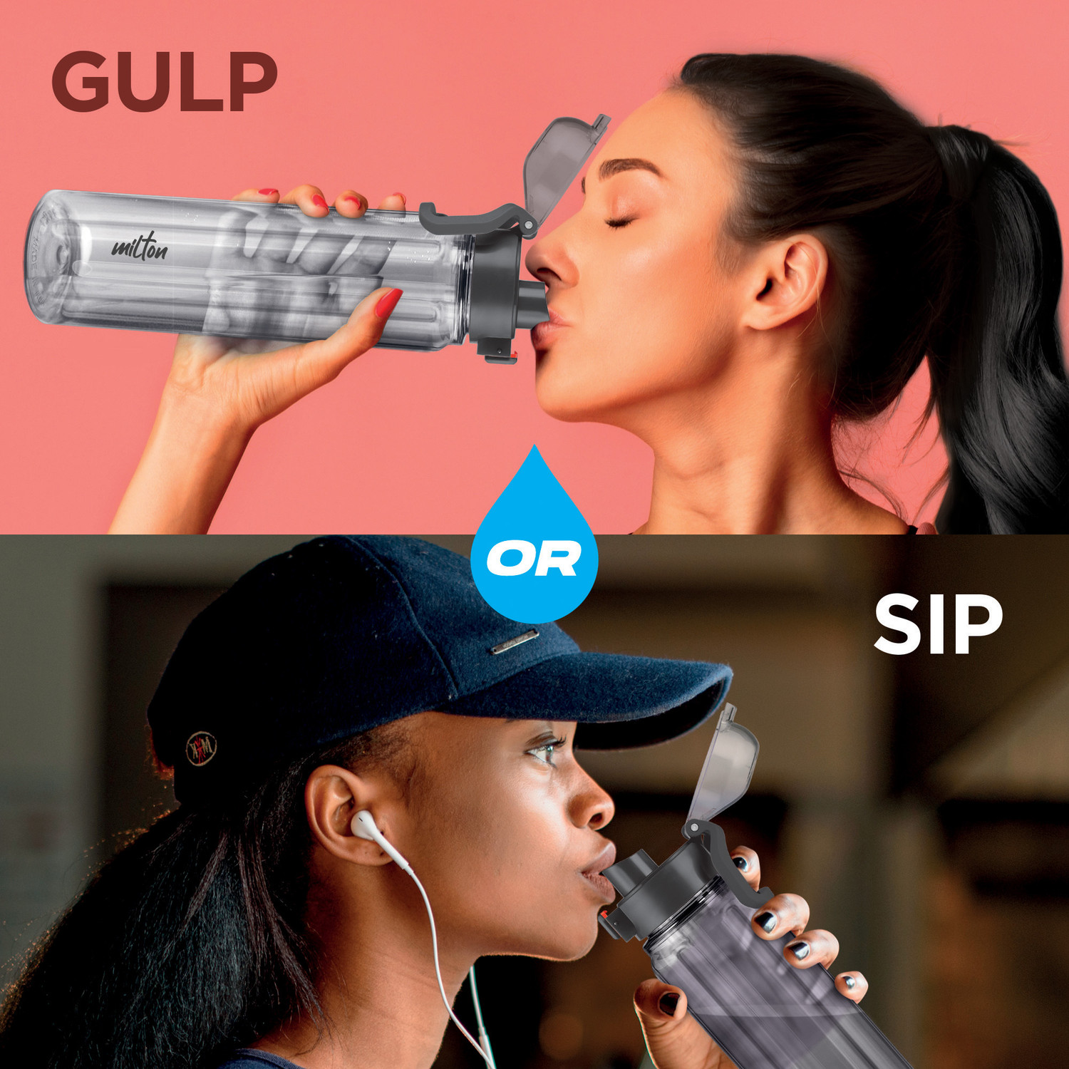 Image of MILTON Aston 700 BPA & BPS-Free Water Bottle 700 ml Leak-Proof | Sip & Gulp Lid Grey 700 ml Plastic Bottle
