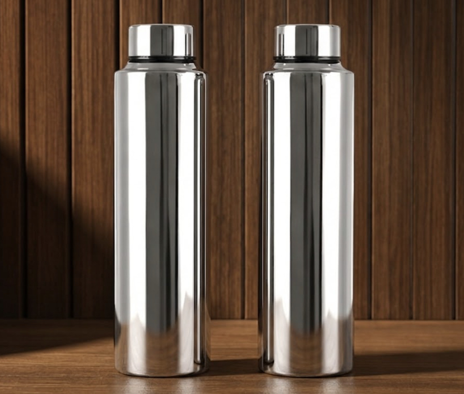 Image of Steelvo Water Bottle 1000 ml Stainless Steel Bottle (Pack of 2, Silver)