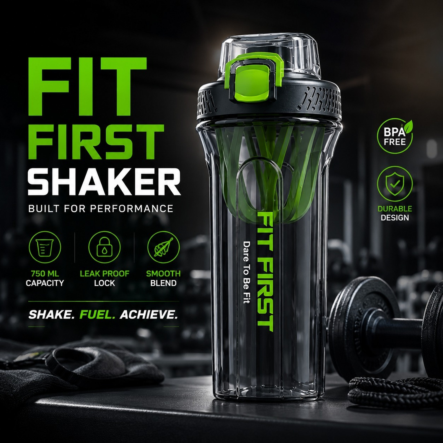Image of bullpower Shaker Bottles For Protein Shake Gym Sipper 750 ml Plastic Shaker