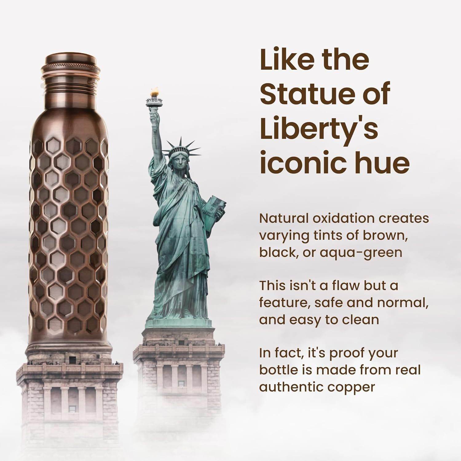 Image of Otiem Pure Copper Antique Water Bottle 1000 ml Copper Bottle