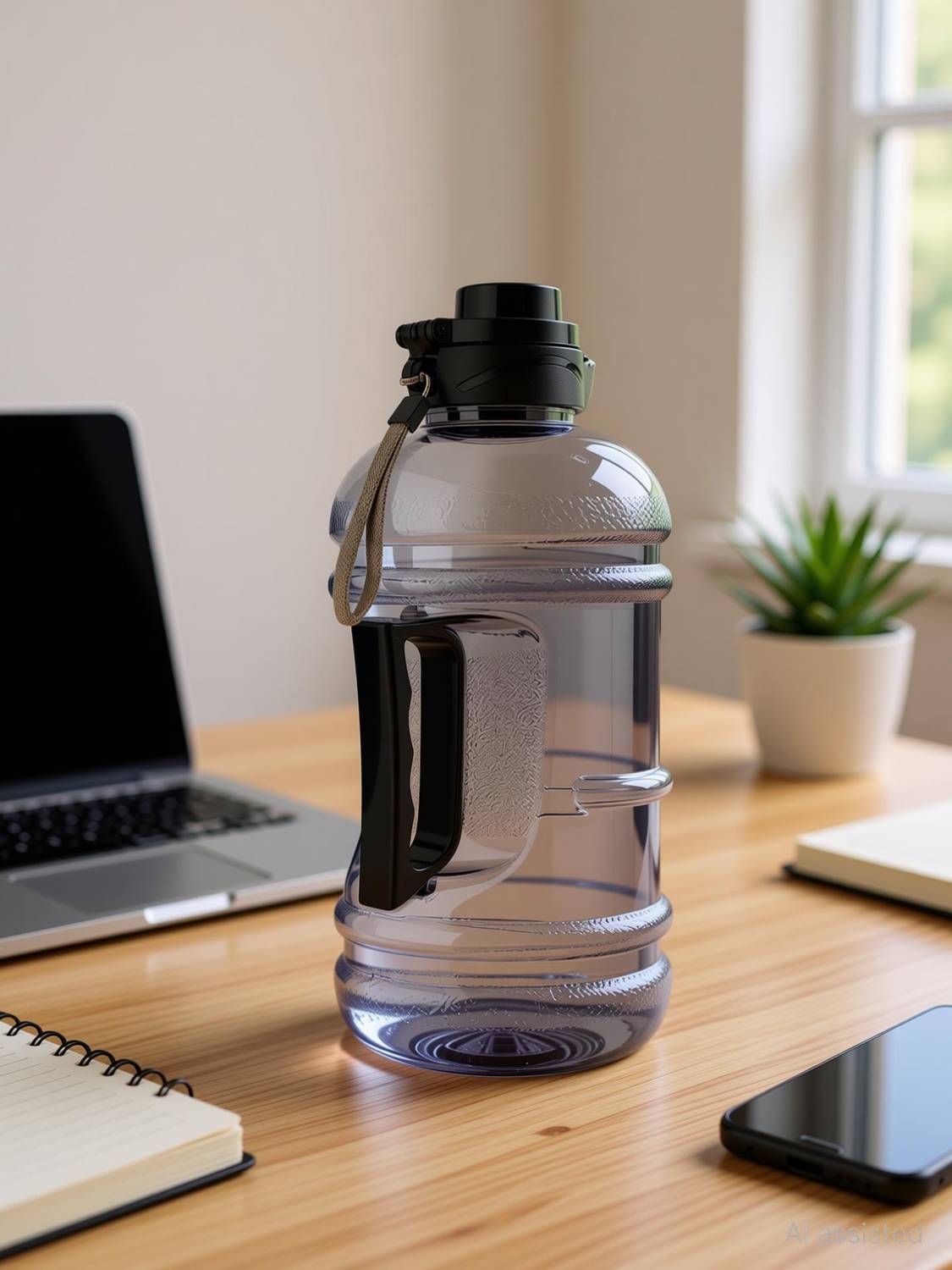 BBS BACKBONE 2.2L Large Capacity Gym Water Bottle with Handle & Strap | Leak-Proof Flip Cap 2200 ml Plastic Bottle
