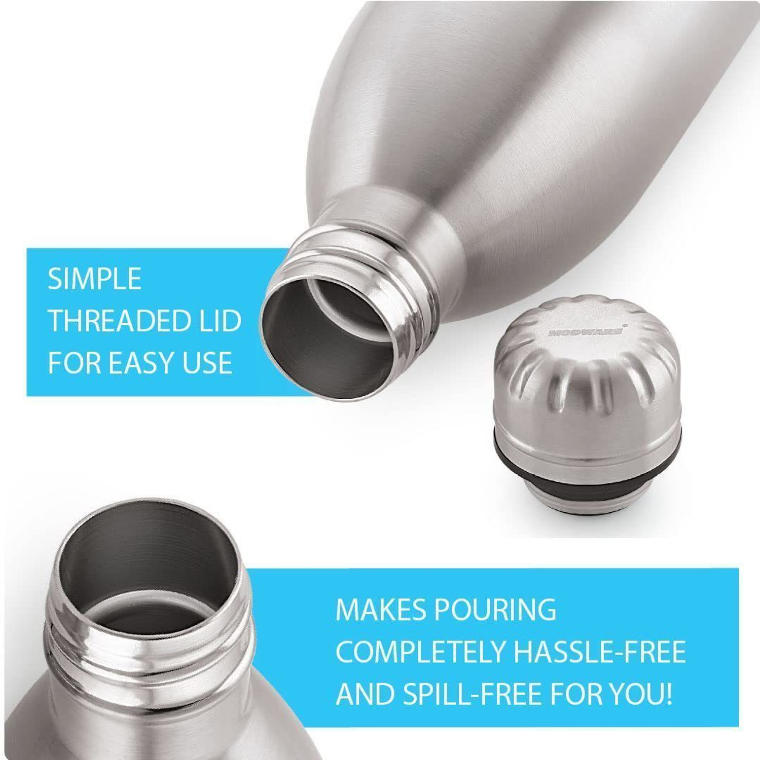Image of MODWARE Vacuum Insulated Stainless Steel Water Bottle Thermos Flask For Office, Travel- 750 ml Steel Bottle