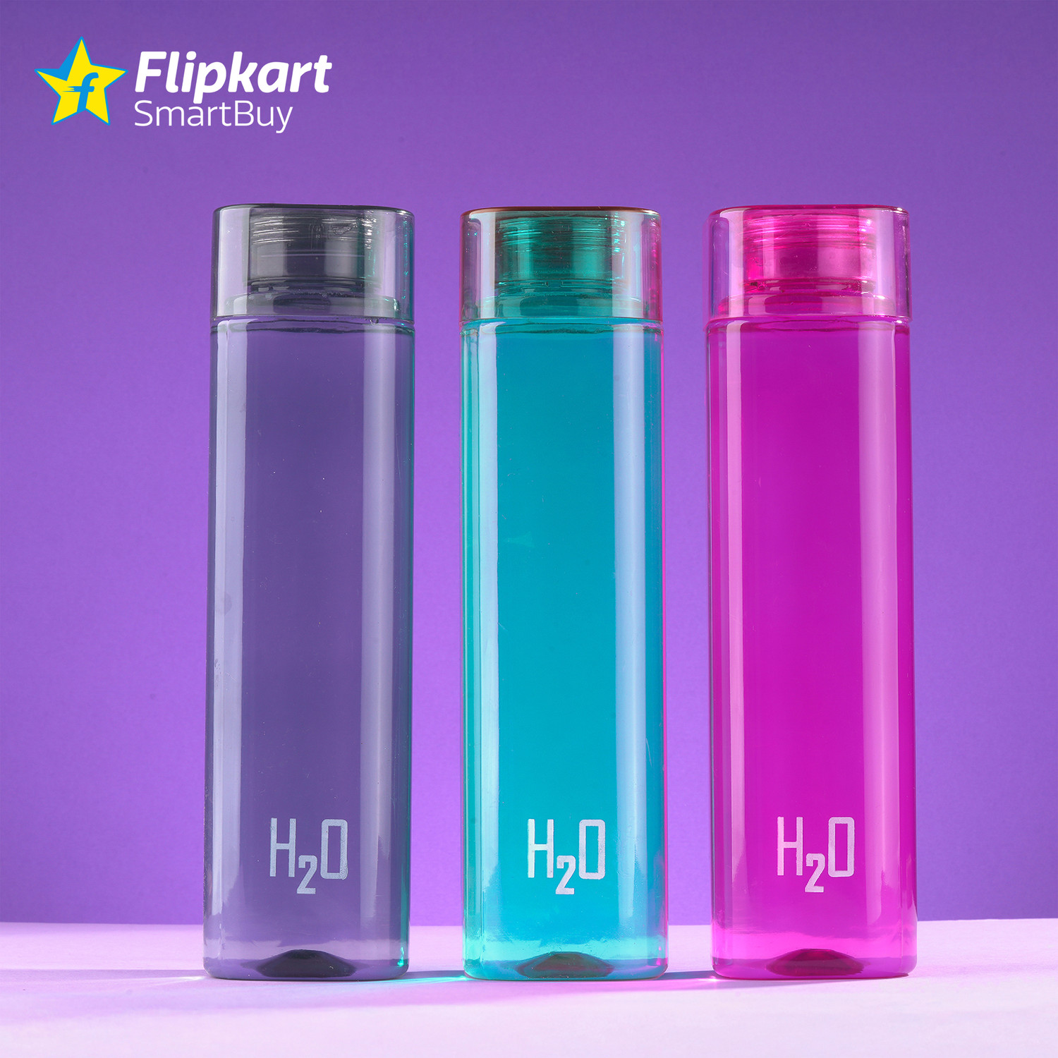 Image of Flipkart SmartBuy FS P03 MULTICOLOR SQUURE H2O WATER BOTTLE 1010 ml PET Bottle