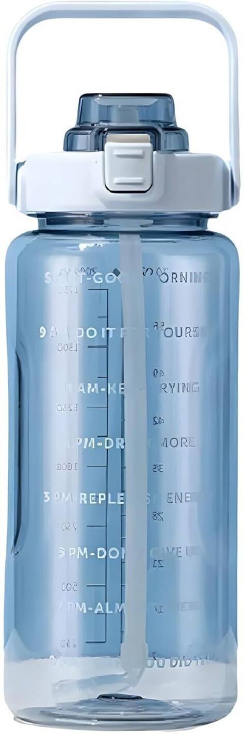 AANZIA Sipper Water Bottle 2 Liter with Motivational Time Marker Non-Toxic Bottle 2000 ml Plastic Bottle