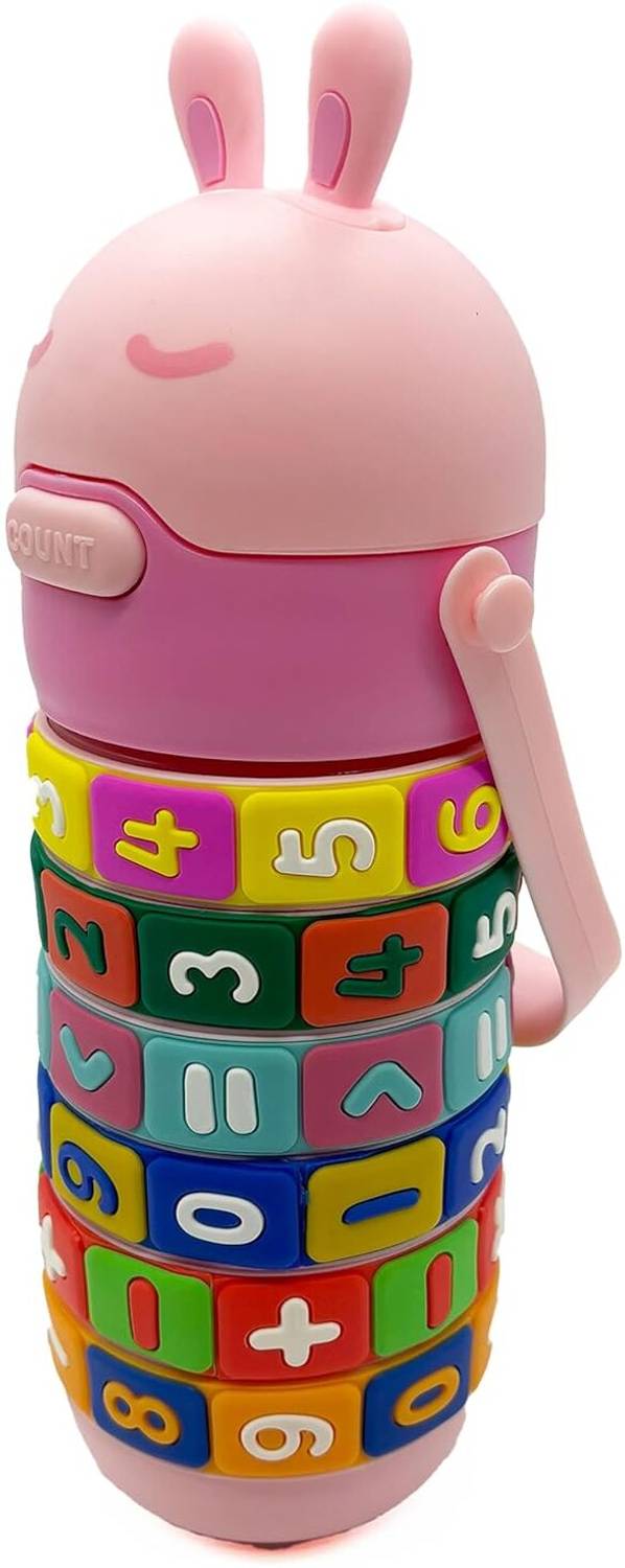 ADC ENTERPRISES BunnyCount Kids Smart Sipper Bottle with Number Puzzle Rings 430 ml Plastic, Steel Sipper