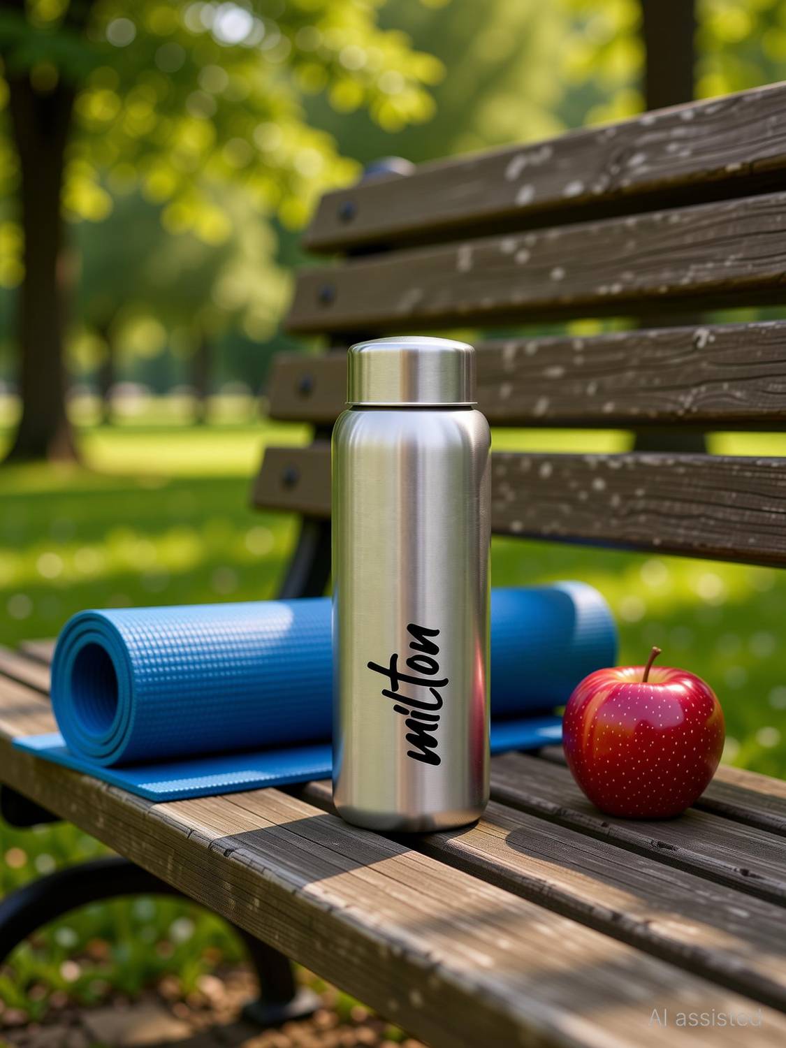 MILTON Aqua 750 Stainless Steel Water Bottle, Set of 4, 750 ml Each, Silver 750 ml Stainless Steel Bottle
