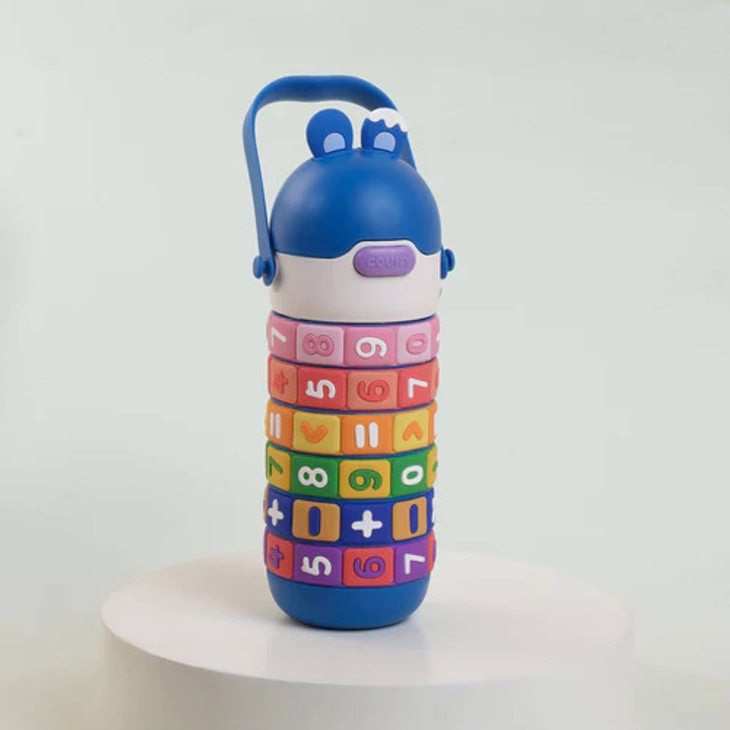 ADC ENTERPRISES EduSip Bunny Count Kids Water Bottle with Number Rings 430 ml Plastic, Steel Sipper