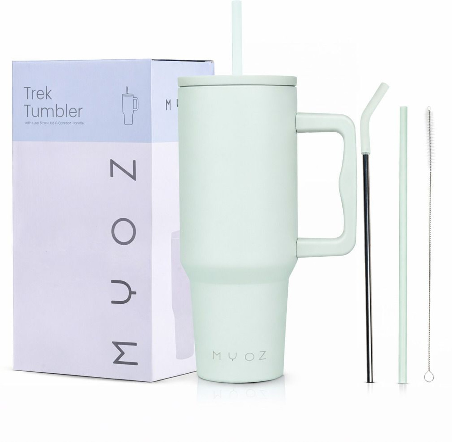 Image of MYOZ Stainless Steel Vacuum Double Insulated Tumbler with Lid, Cap, Handle & Straw 1200 ml Stainless Steel Bottle