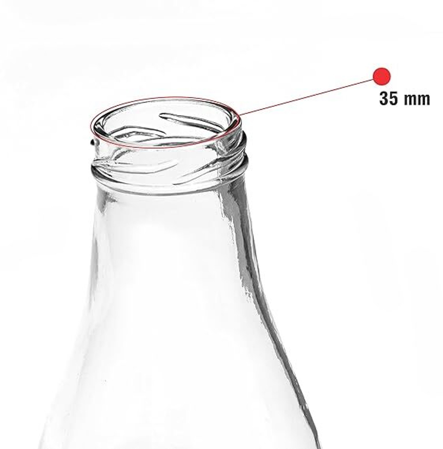 Image of Kichan Transparent Glass Bottles for Milk, Water pack of 6 300 ml Glass Bottle