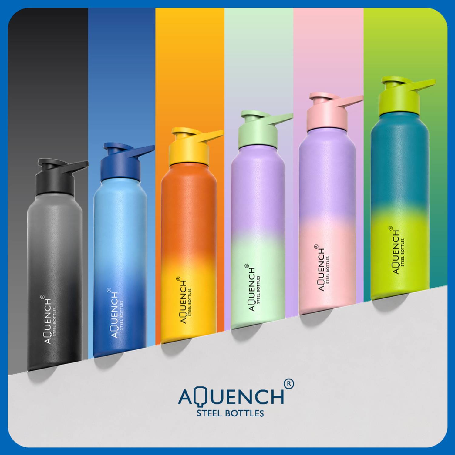 AQUENCH Lean 1 Litre Dual Color Stainless Steel Water Bottle - Image 3