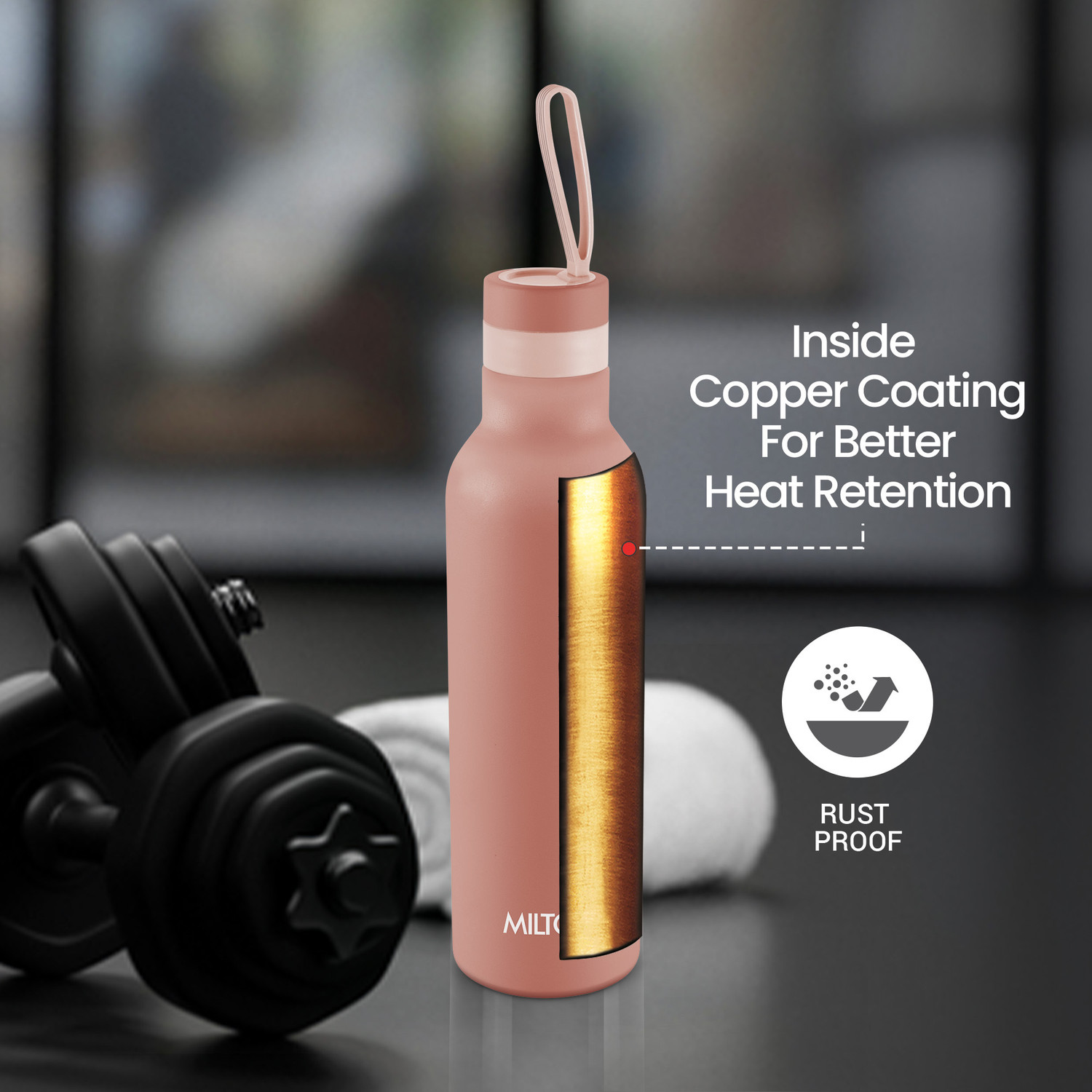 Image of MILTON Smarty 600 Thermosteel Water Bottle, ISI Certified, 24 Hr Hot and Cold 490 ml Steel Flask
