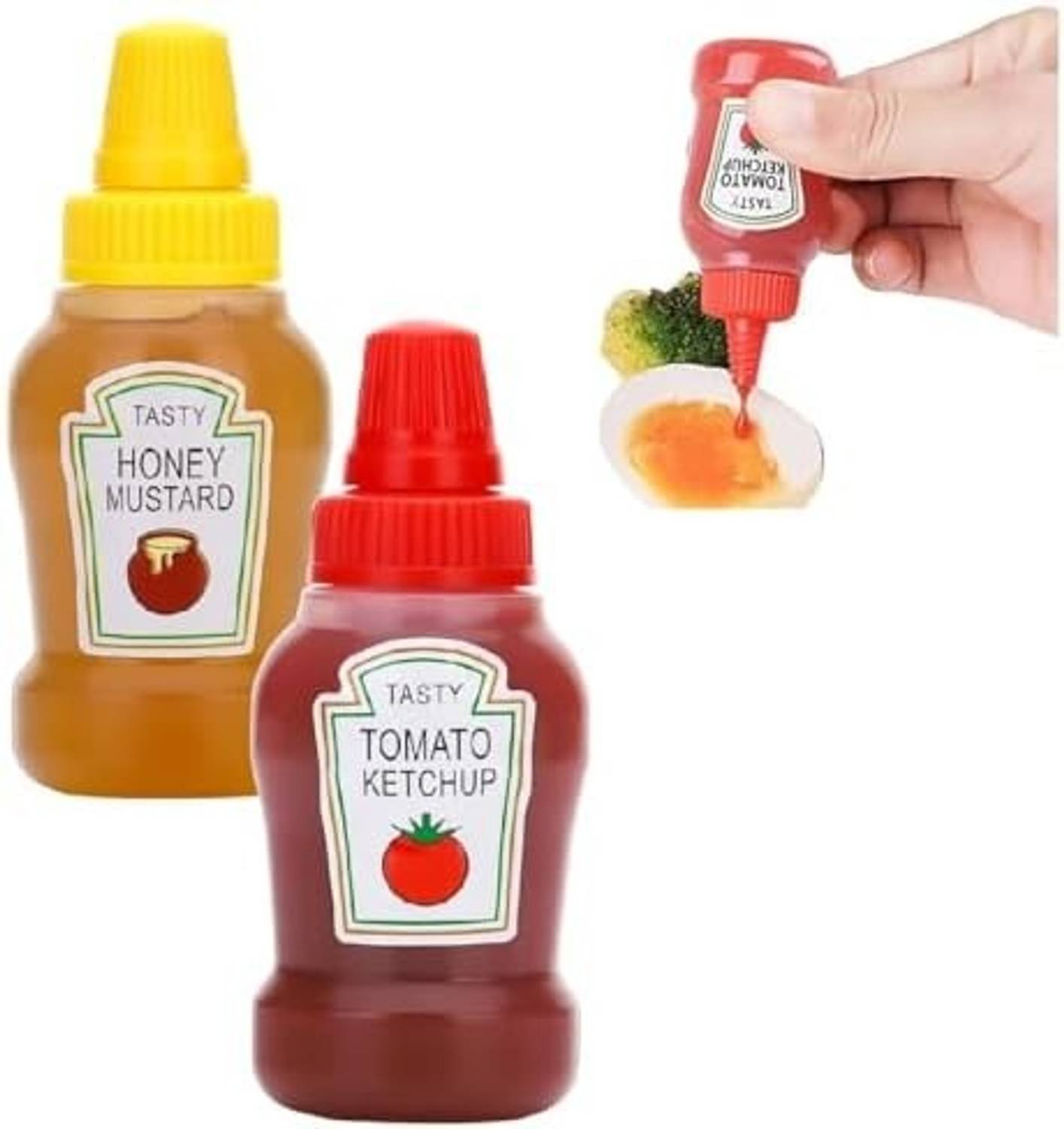 Bekner Refillable Salad Dressing Tomato Ketchup Mayo Syrup Squeeze Containers Bottle 25 ml Plastic Bottle