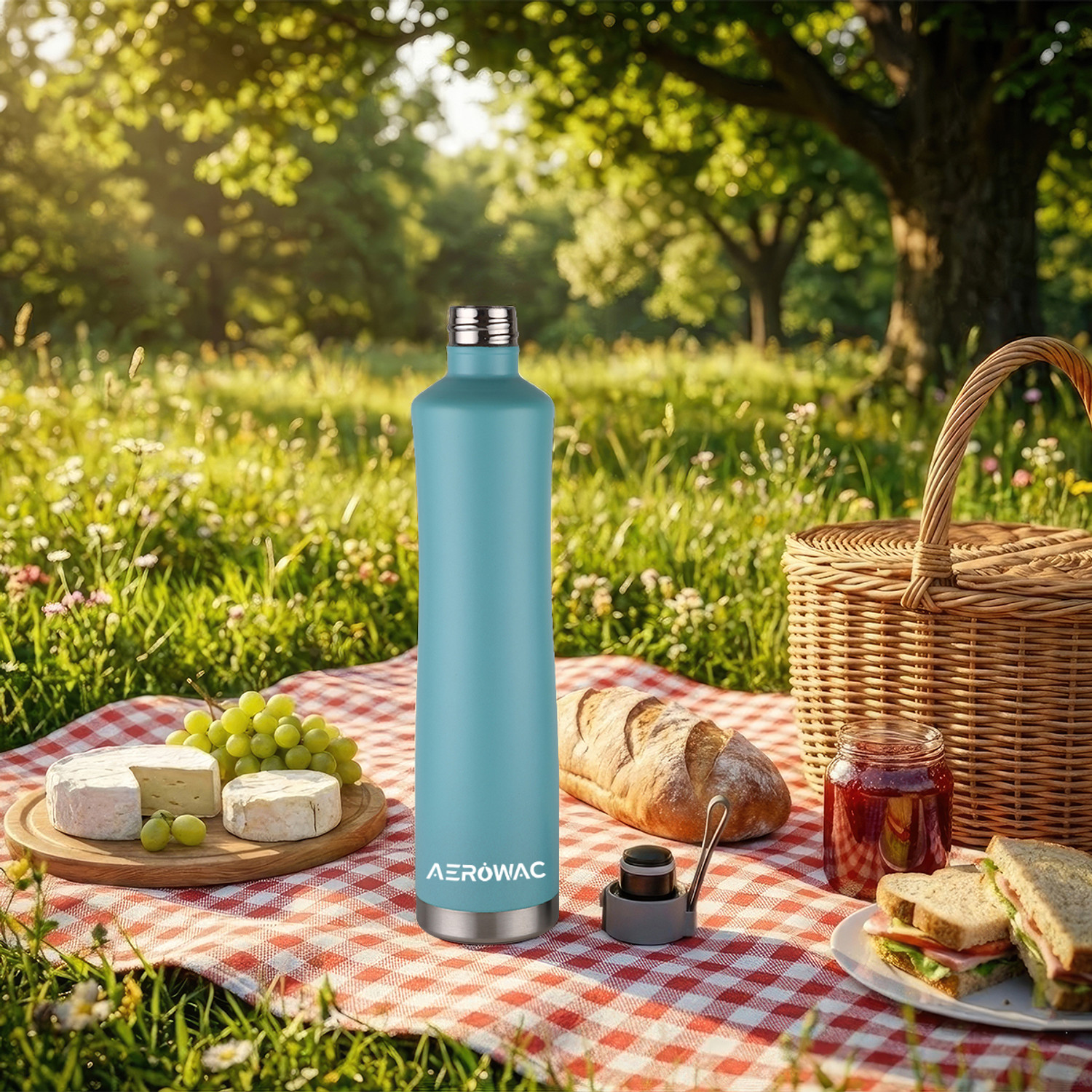 Image of AEROWAC Terra Double Wall Vacuum Insulated Hot & Cold Water Bottle /BPA-Free & Leakproof 900 ml Stainless Steel Flask