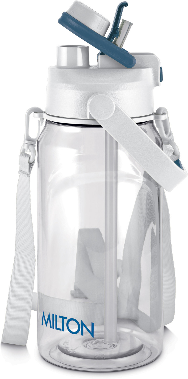 Image of MILTON Eros 1500, 2-in-1 Sip or Gulp Lid Water Bottle 1.47L, Unbreakable Plastic, White 1470 ml Plastic Bottle