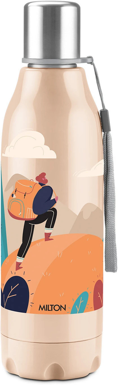 Image of MILTON Steel Linear 600 Thermoware PU Insulated 580 ml Hot & Cold Water Bottle 580 ml Plastic Bottle