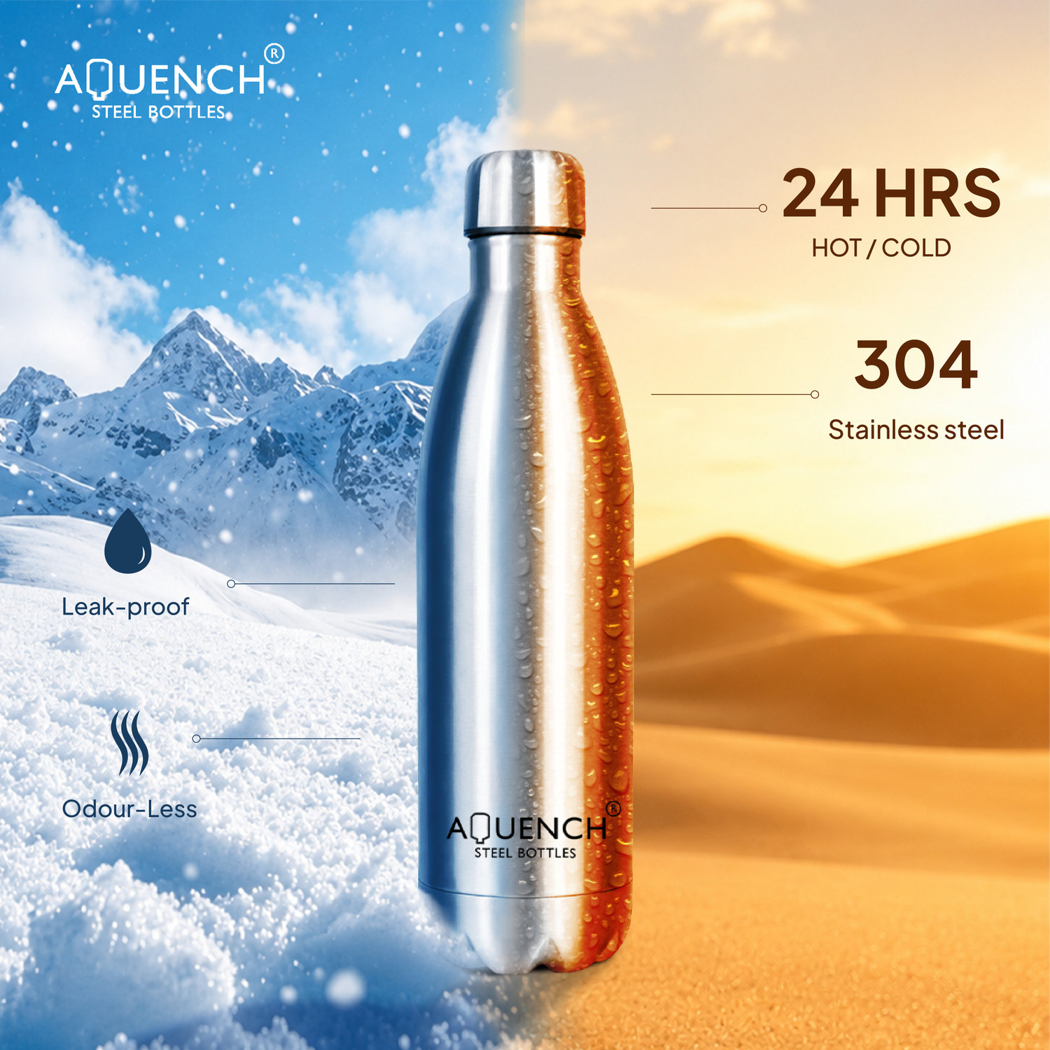 Image of AQUENCH Cola VACUTECH 1000 ml Steel Bottle