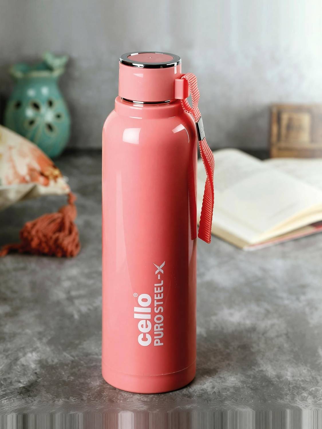 cello PURO STEEL X BENZ 900 650 ml Steel Bottle Pink Pack of 1 - Image 4