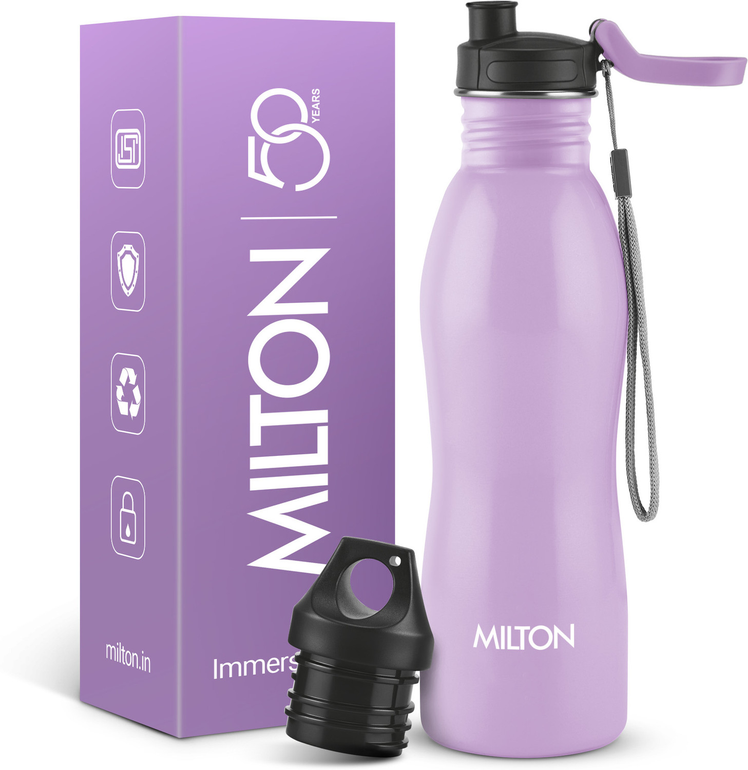 Image of MILTON Immerse 750 Stainless Steel Water Bottle Single Walled ISI Certified 750 ml 750 ml Steel Bottle