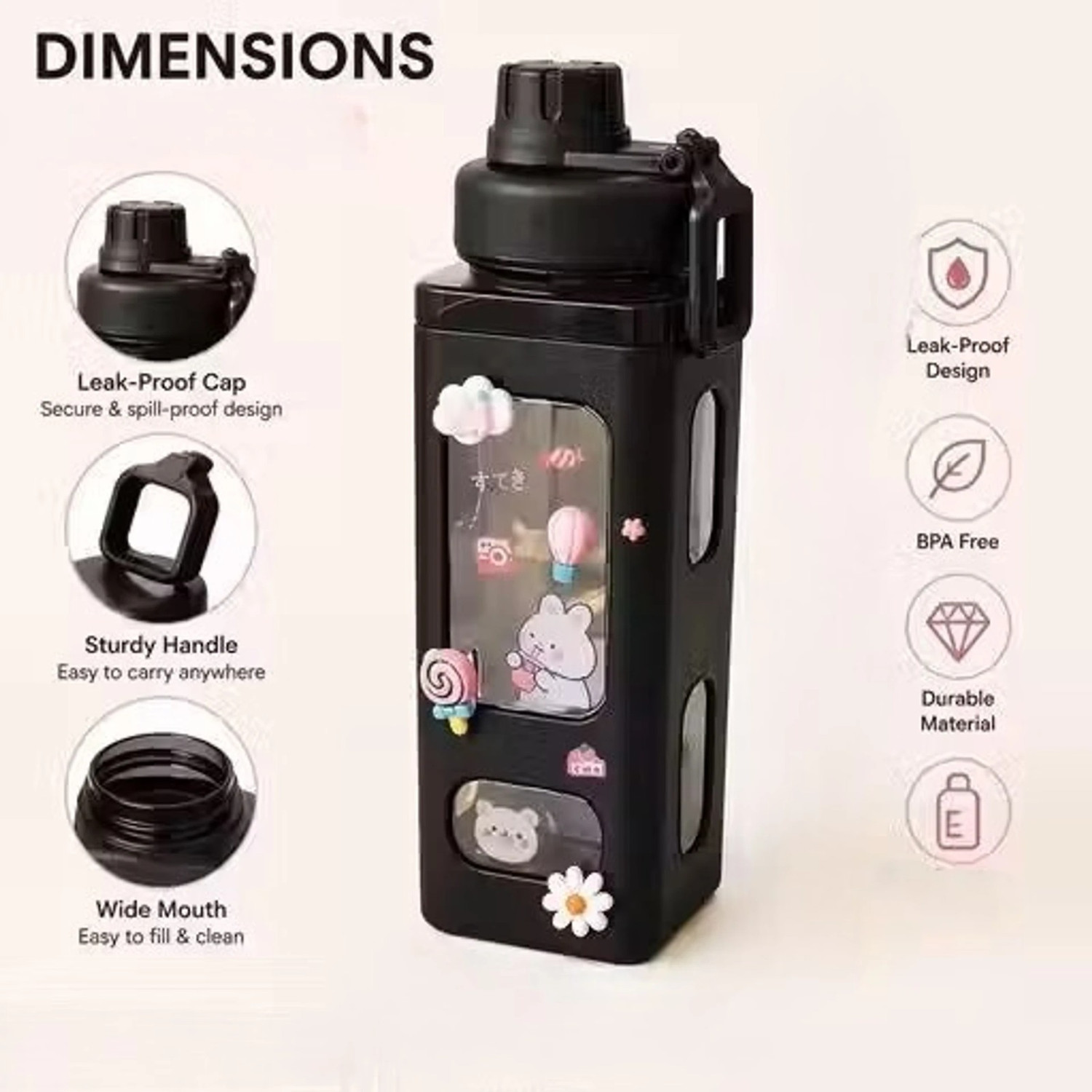 Image of VENSWISE WATER BOTTLE 900ML 900 ml PET, Plastic Bottle