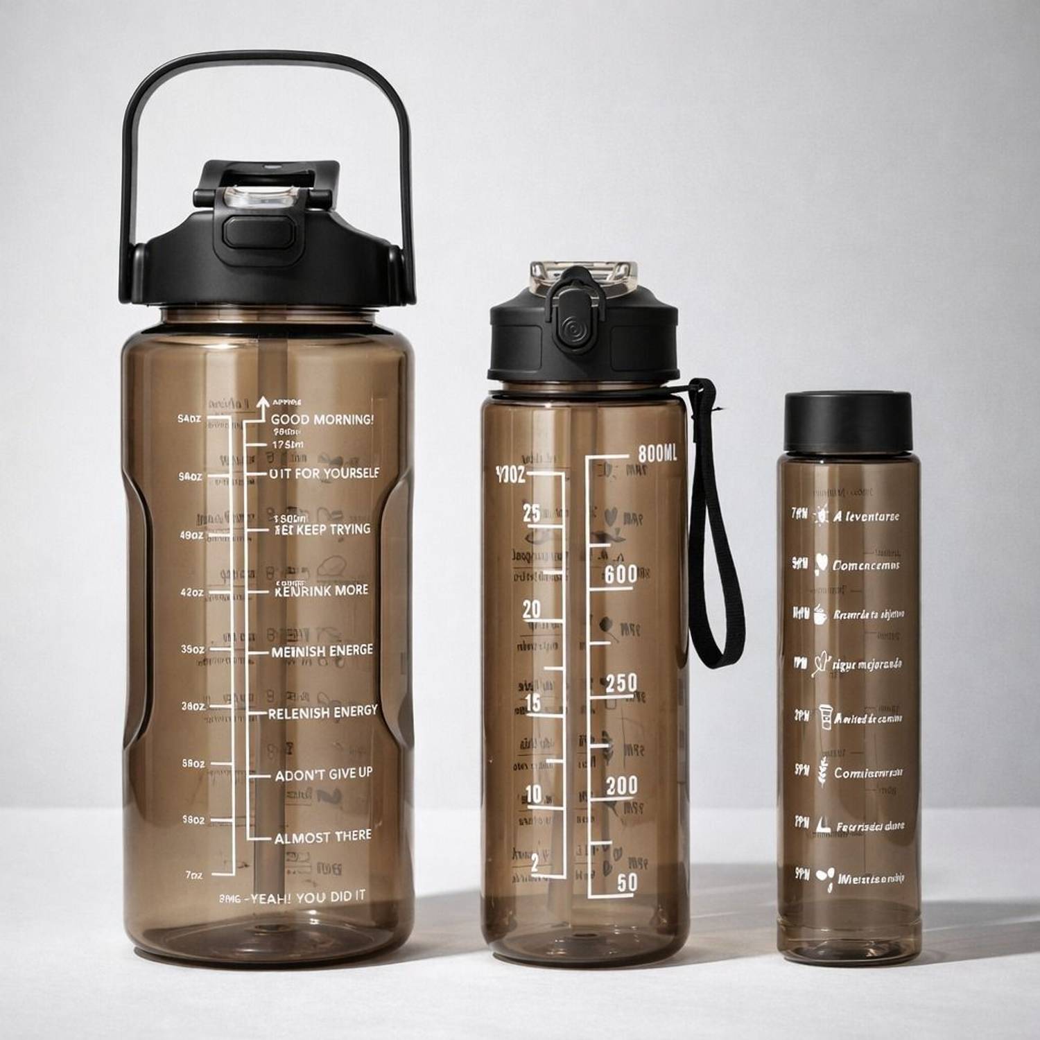 Doevia Water Bottle Combo Set of 3 (2L + 900ml + 300ml) Pack of 3 - Image 5