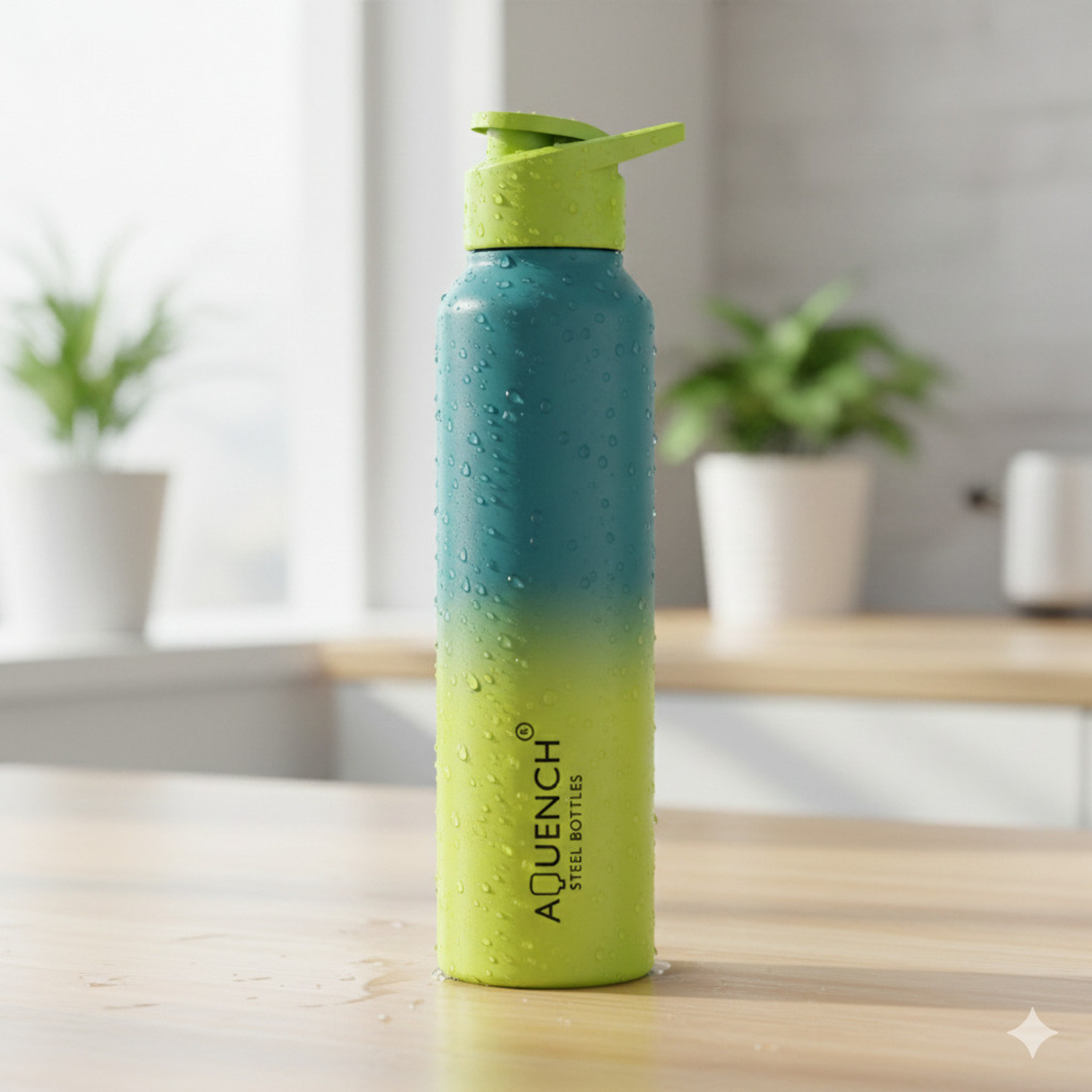Image of AQUENCH Lean 1 Litre Dual Color Stainless Steel Water Bottle for Travel|Sports|Gym|Yoga 1000 ml Steel Bottle