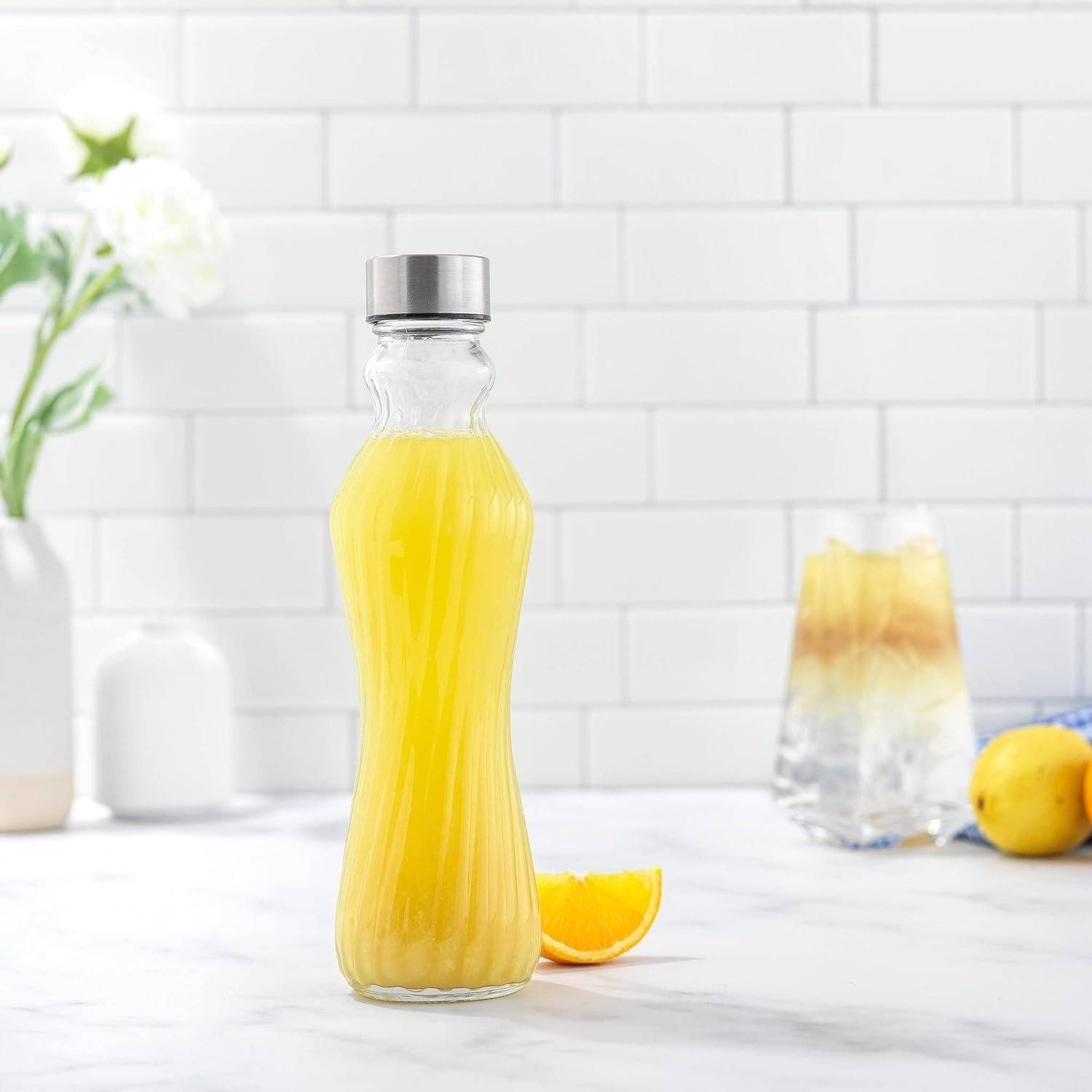 AARCGLASS AARC Glass Bottles, 1000ml, Transparent With Leakproof Airtight Pack of 2 1000 ml Glass Bottle