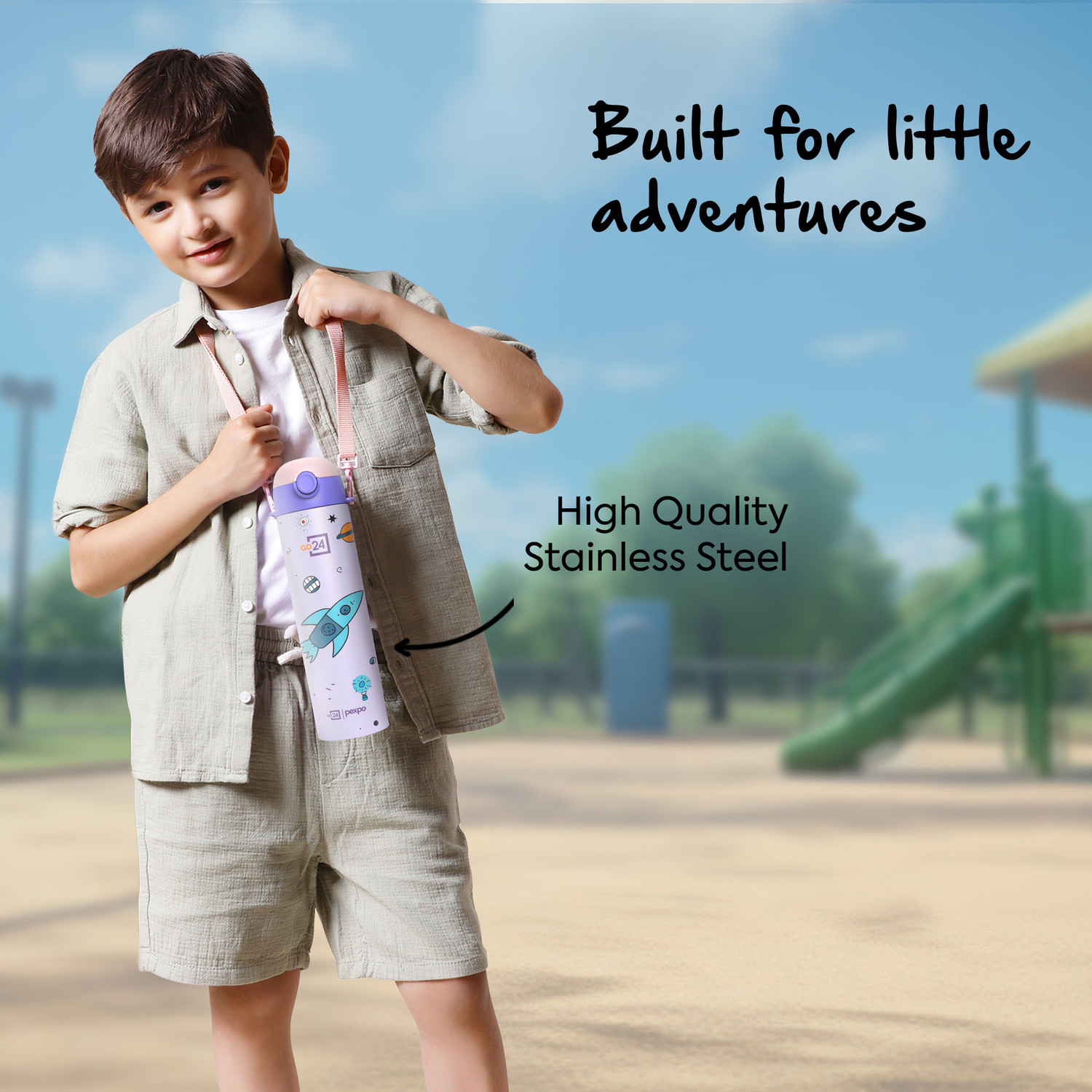 Image of Go24 Sporty ISI Certified UV Printed Kids Water Sipper - For School, Home, Picnic 700 ml Water Bottle