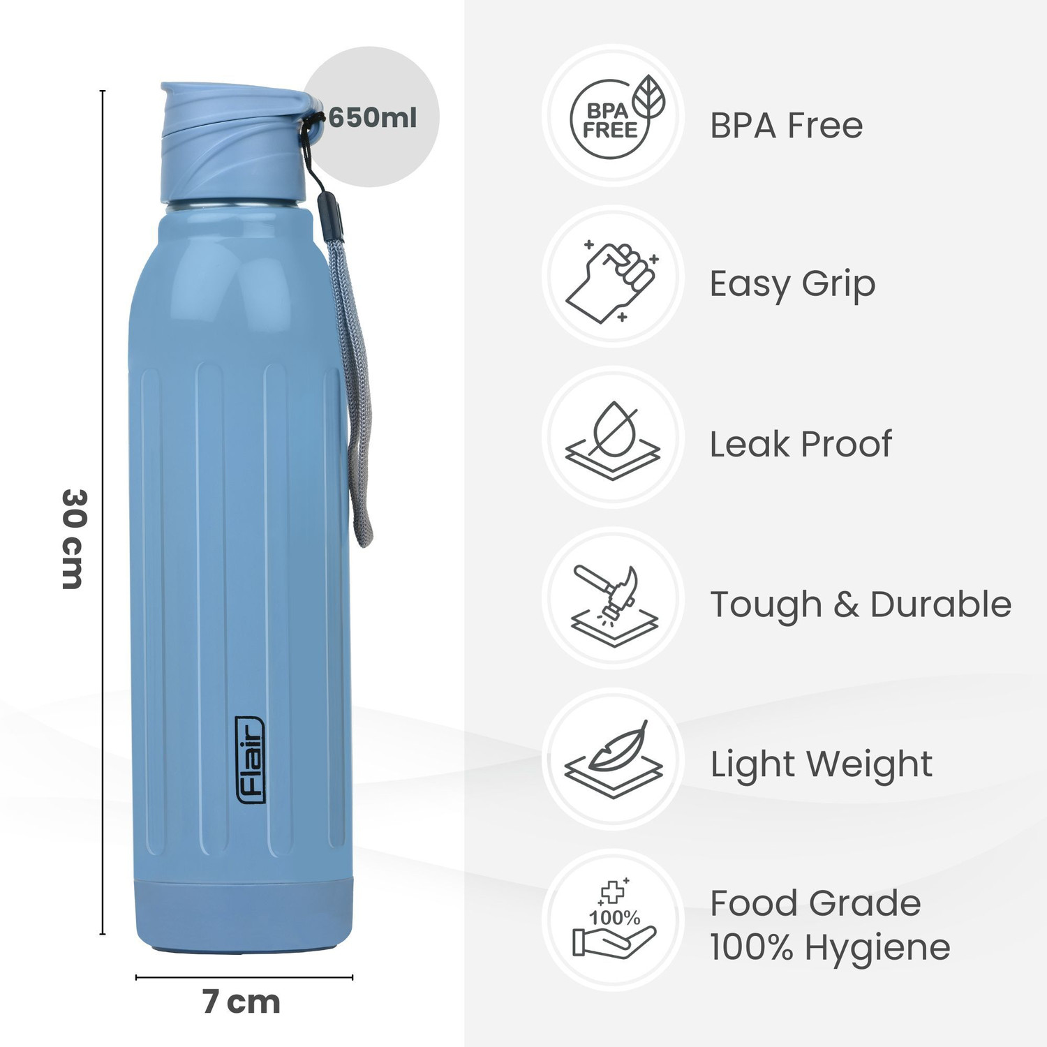 Image of FLAIR Arrow 900 Steel Insulated Water 650 ml Plastic Bottle