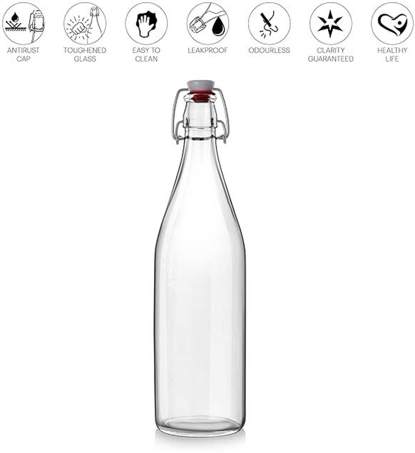 Clever Kitchen 1L Glass Bottle with Cork - Image 3