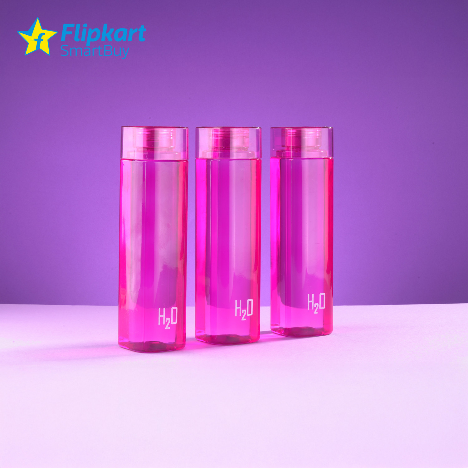 Image of Flipkart SmartBuy FS P03 PINK SQUURE H2O WATER BOTTLE 1010 ml PET Bottle