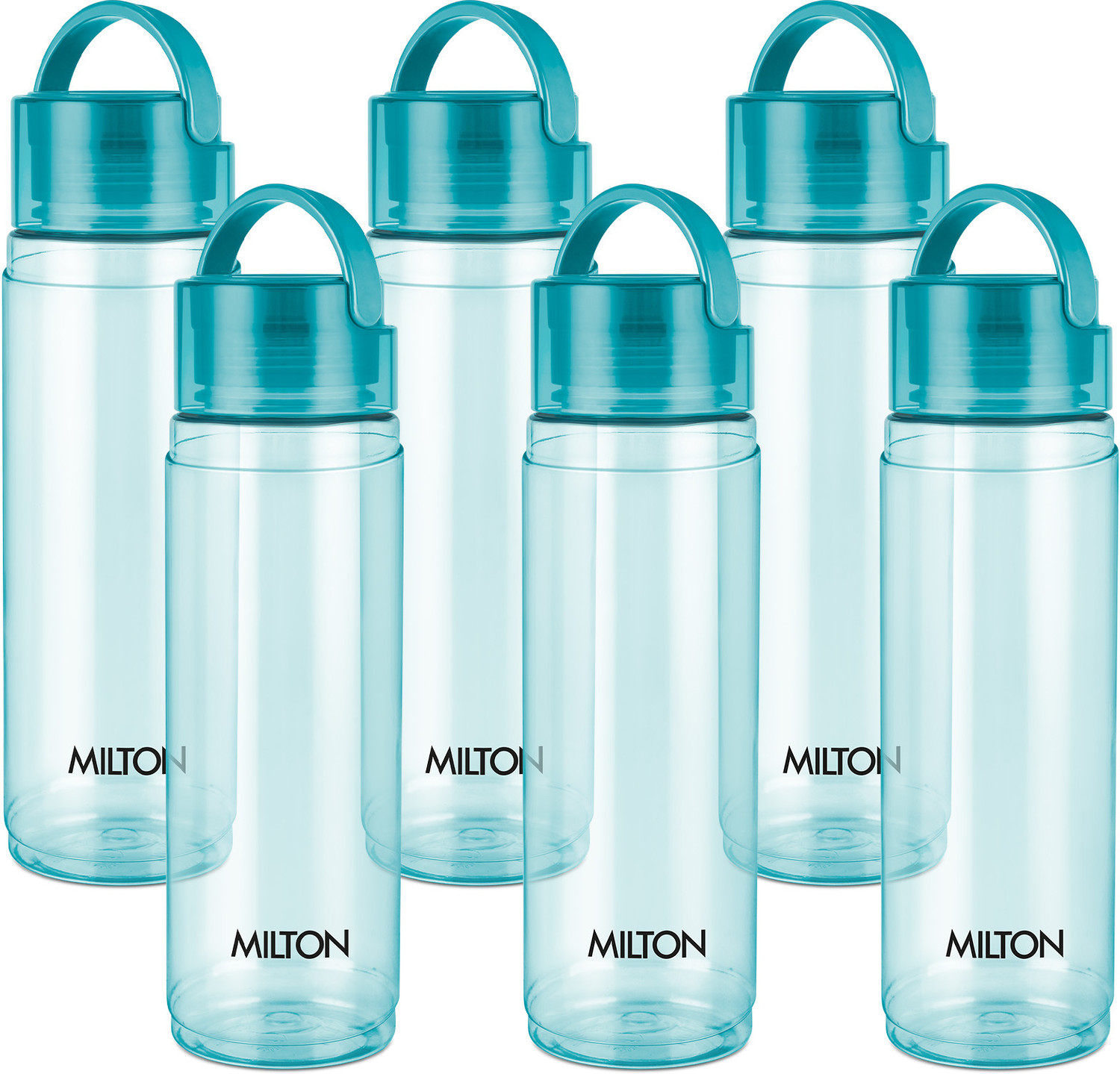 Image of MILTON Nirpet 1000 Water Bottle 1 Litre Each, Set of 6, Blue, BPA Free 1000 ml Plastic Bottle (Pack of 6, Blue)