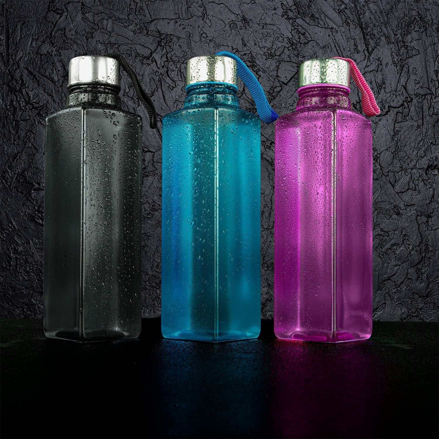 Image of 3D METRO SUPER STORE Square Shape Water Bottle for Fridge, Home, Office Gym School Boy, Unbreakable 1000 ml PET Bottle