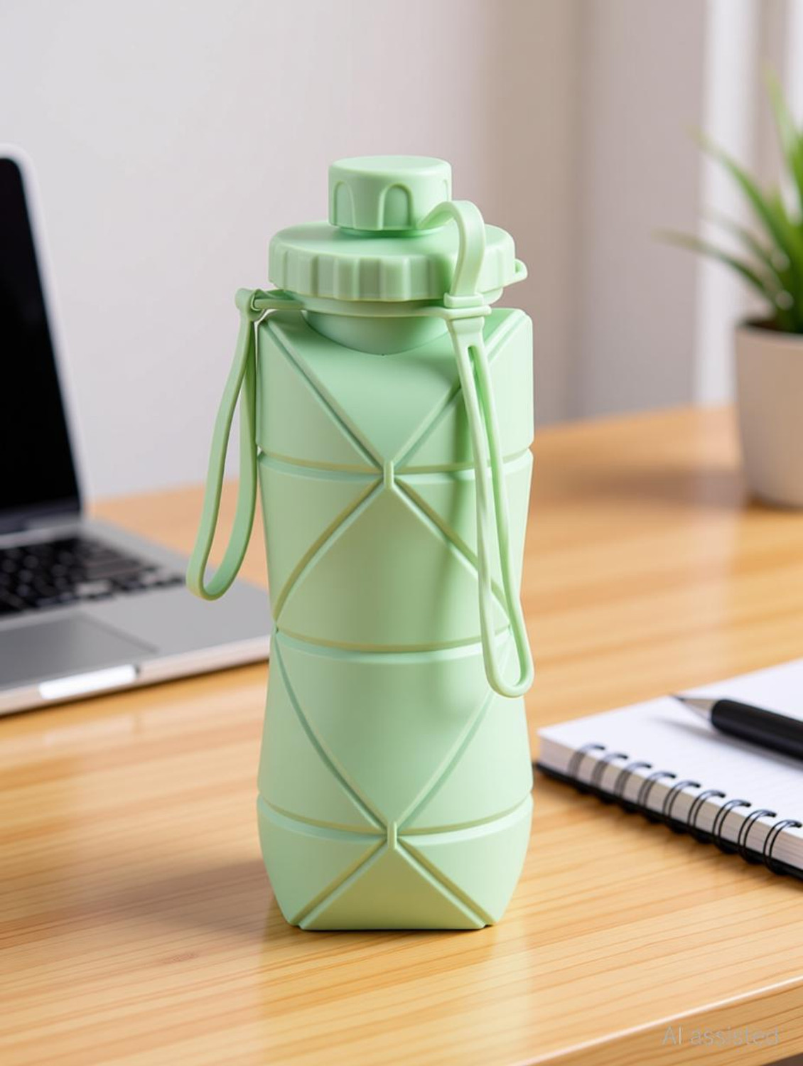 Image of QUICKCARTMART Collapsible Silicone Water Bottle Leakproof for kids, Gym, travel, office 600 ml Silicone Bottle