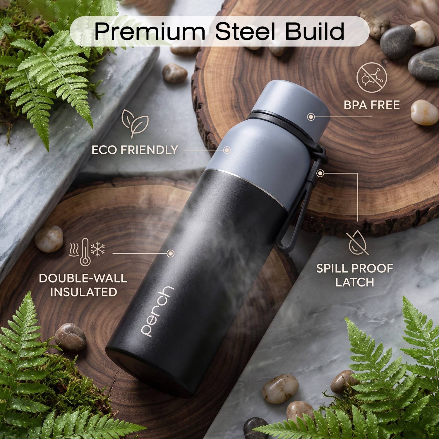 PERCH Zenith 720 ml Stainless Steel Flask - Image 3