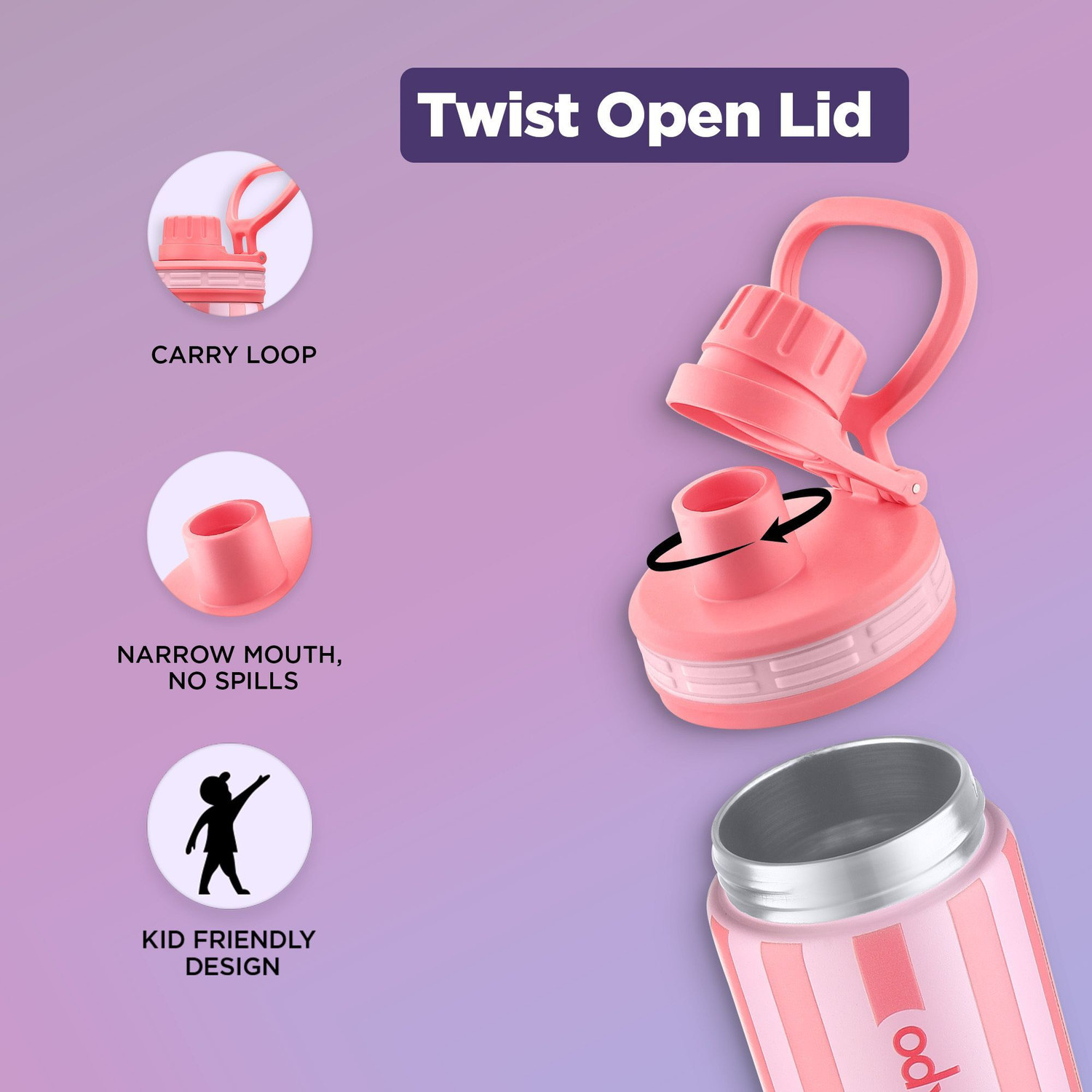 Image of pexpo ISI Certified Hot & Cold Vacuum Insulated UV Print Flask 500 ml Water Bottle