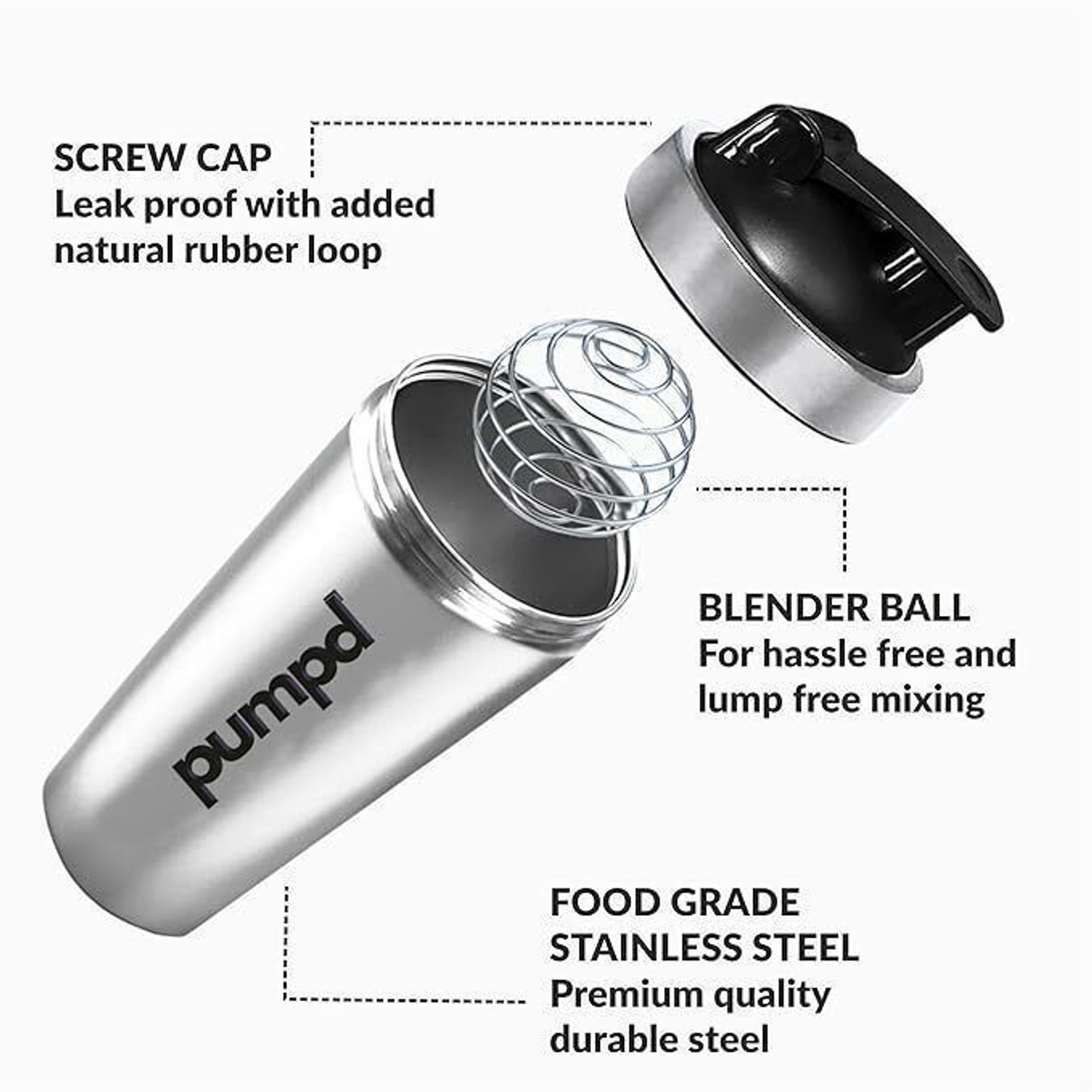 Image of Janus Biotech Protein Shaker 750 ml Stainless Steel Shaker