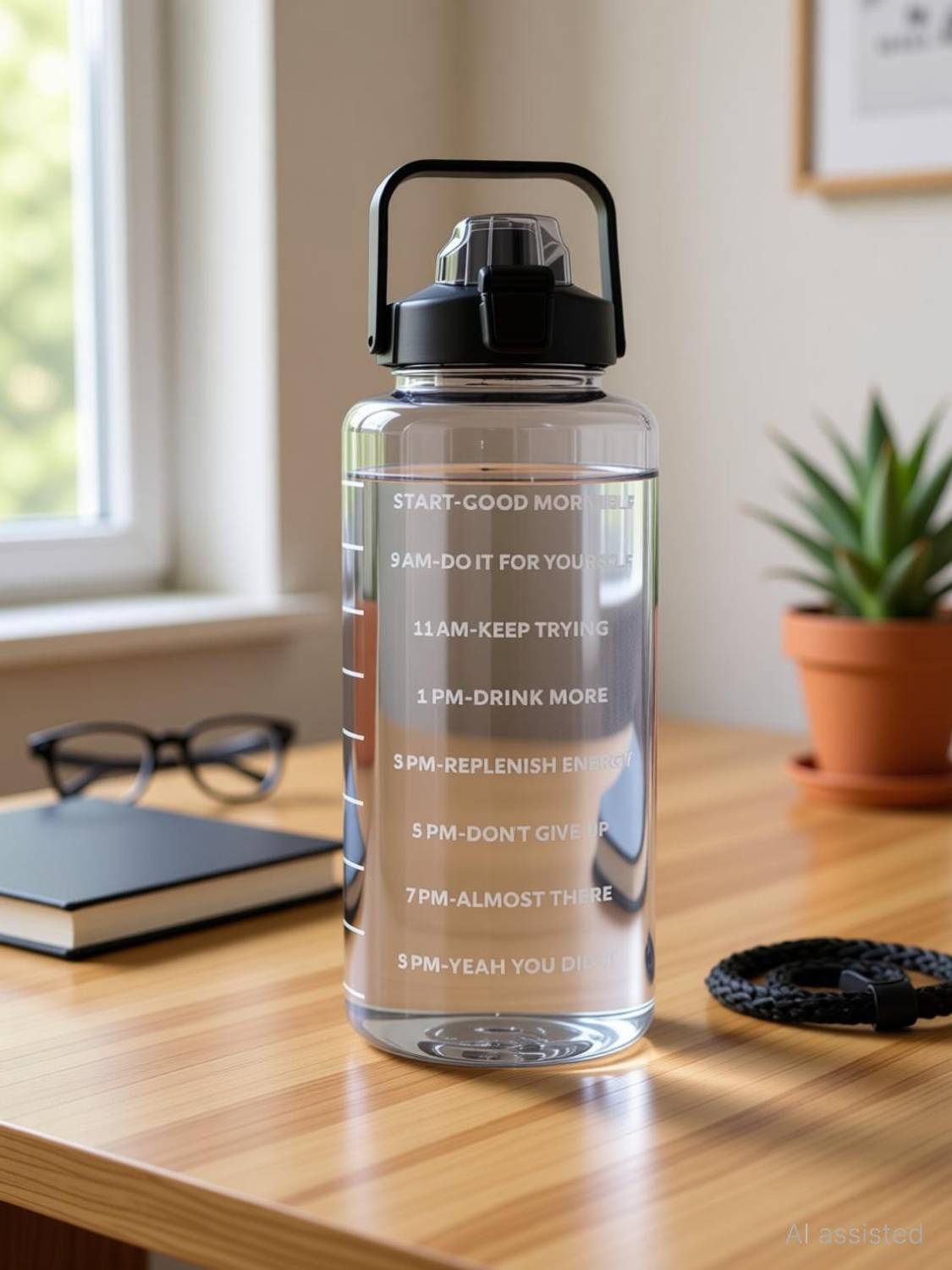 Aarvixa 2000 ml Motivational Plastic Bottle - Image 1