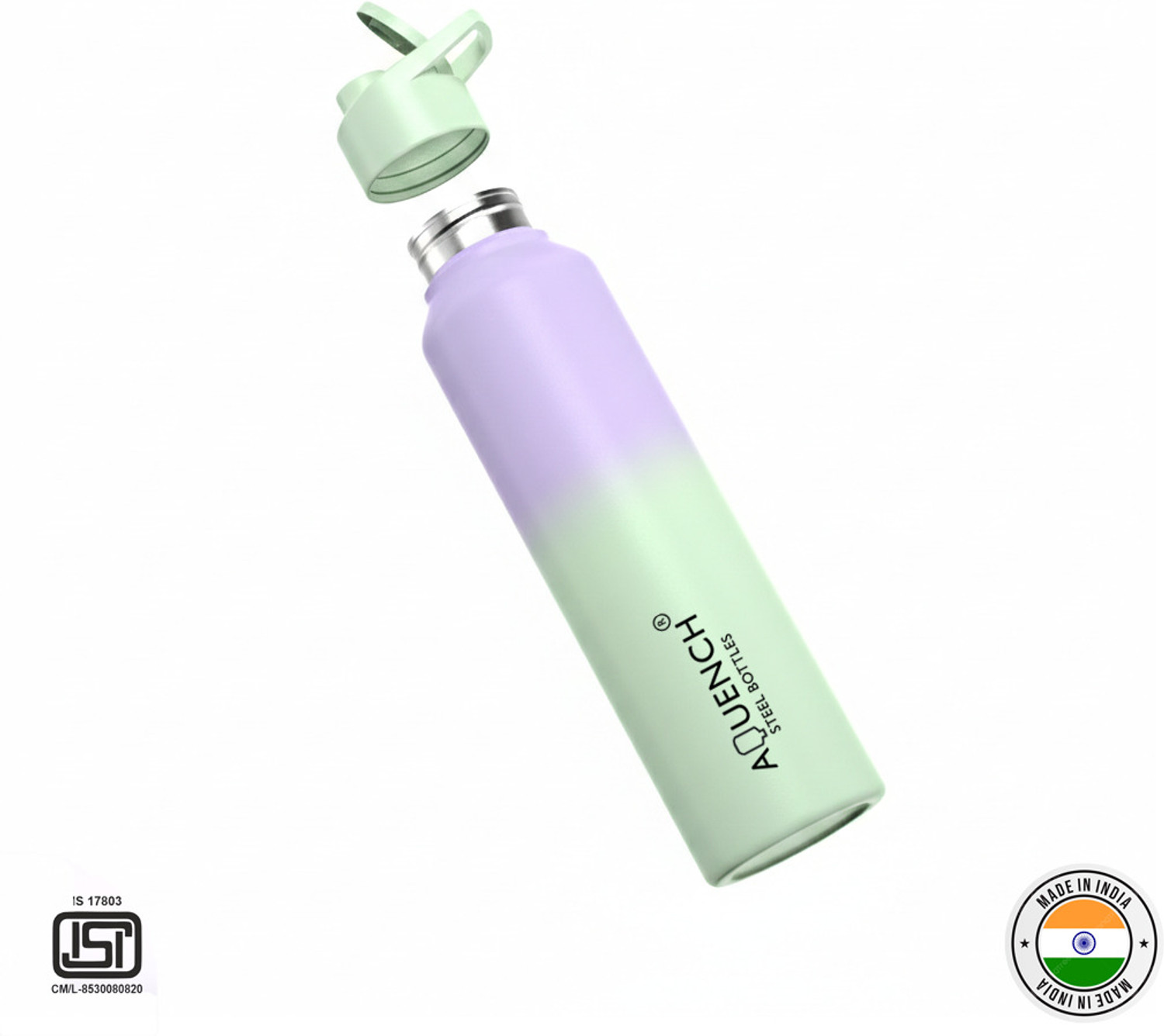 Image of AQUENCH Lean 1 Litre Dual Color Stainless Steel Water Bottle for Travel|Sports|Gym|Yoga 1000 ml Steel Bottle
