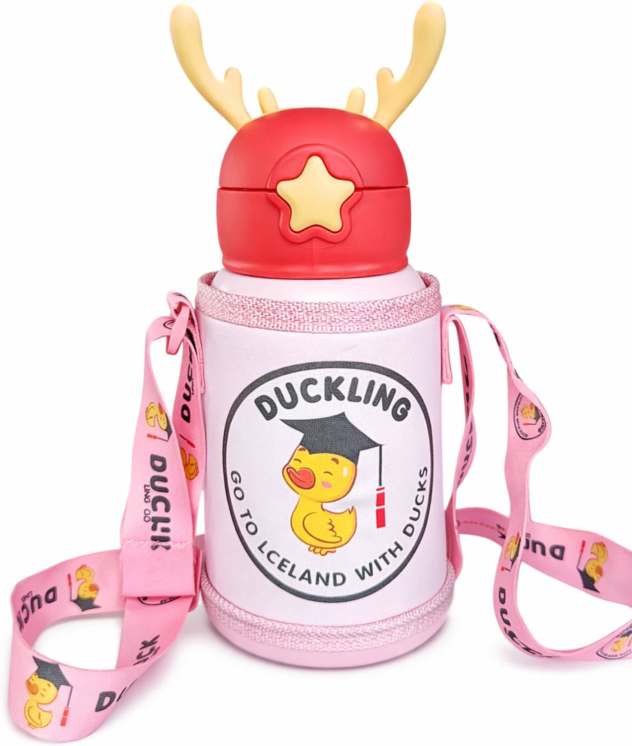 Barbarik Pink Unicorn – Insulated Stainless Steel, Leak-Proof, Reusable Flask for Kids 500 ml Water Bottle