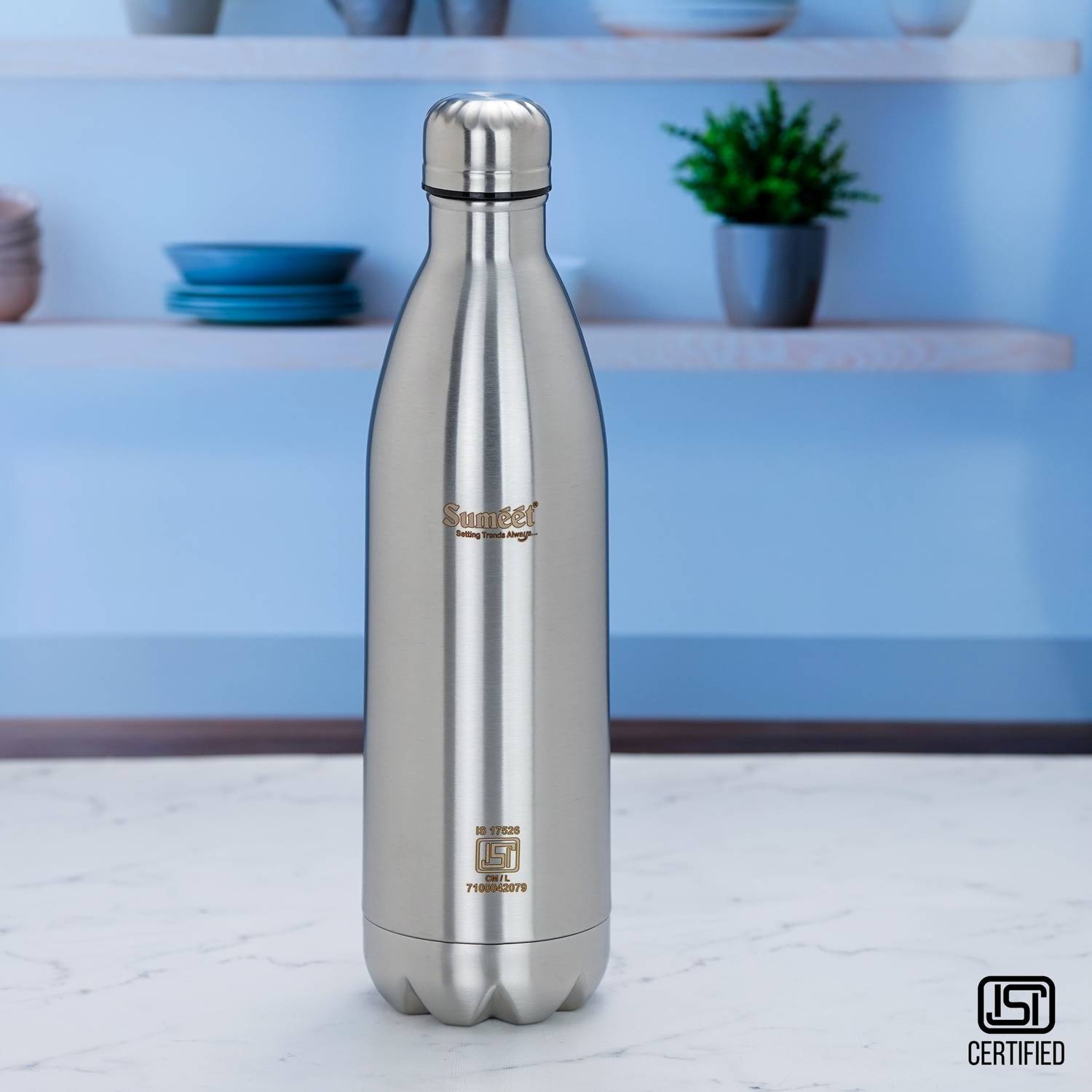 Sumeet 1000 ml Double Wall Steel Flask - Image 1