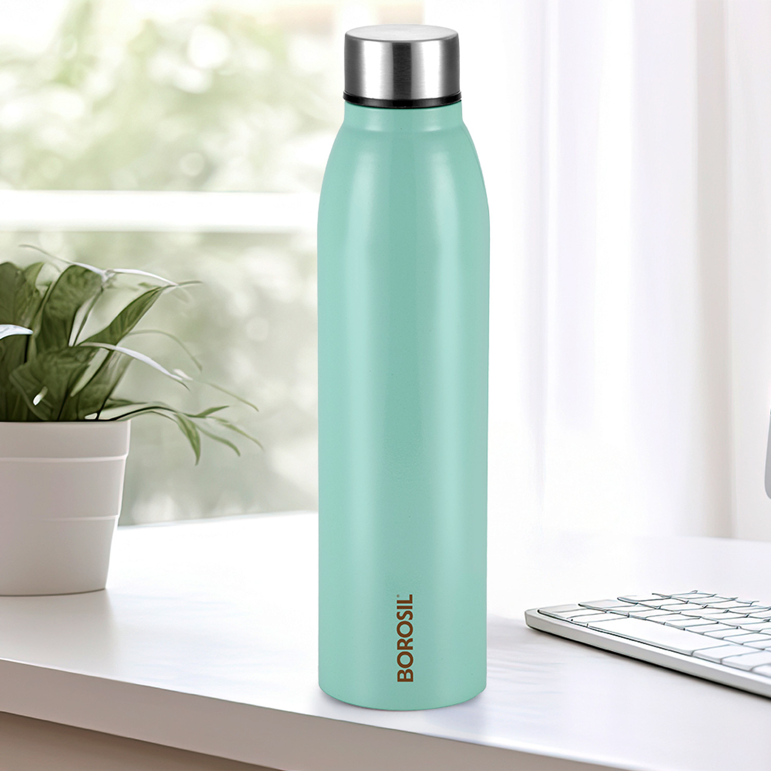 Image of BOROSIL 950ml Glacier BIS Approved, Made in India Single Wall Bottle 1 Year Warranty 950 ml Stainless Steel Bottle