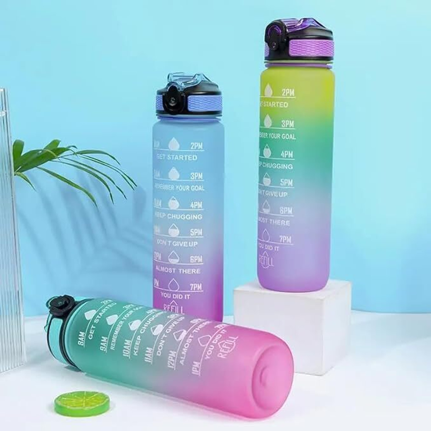 Image of SVT Household SVT Silicone Water Bottle for home, office, gym (1 Pcs. ,multicolor) 1000 ml Tritan Sipper