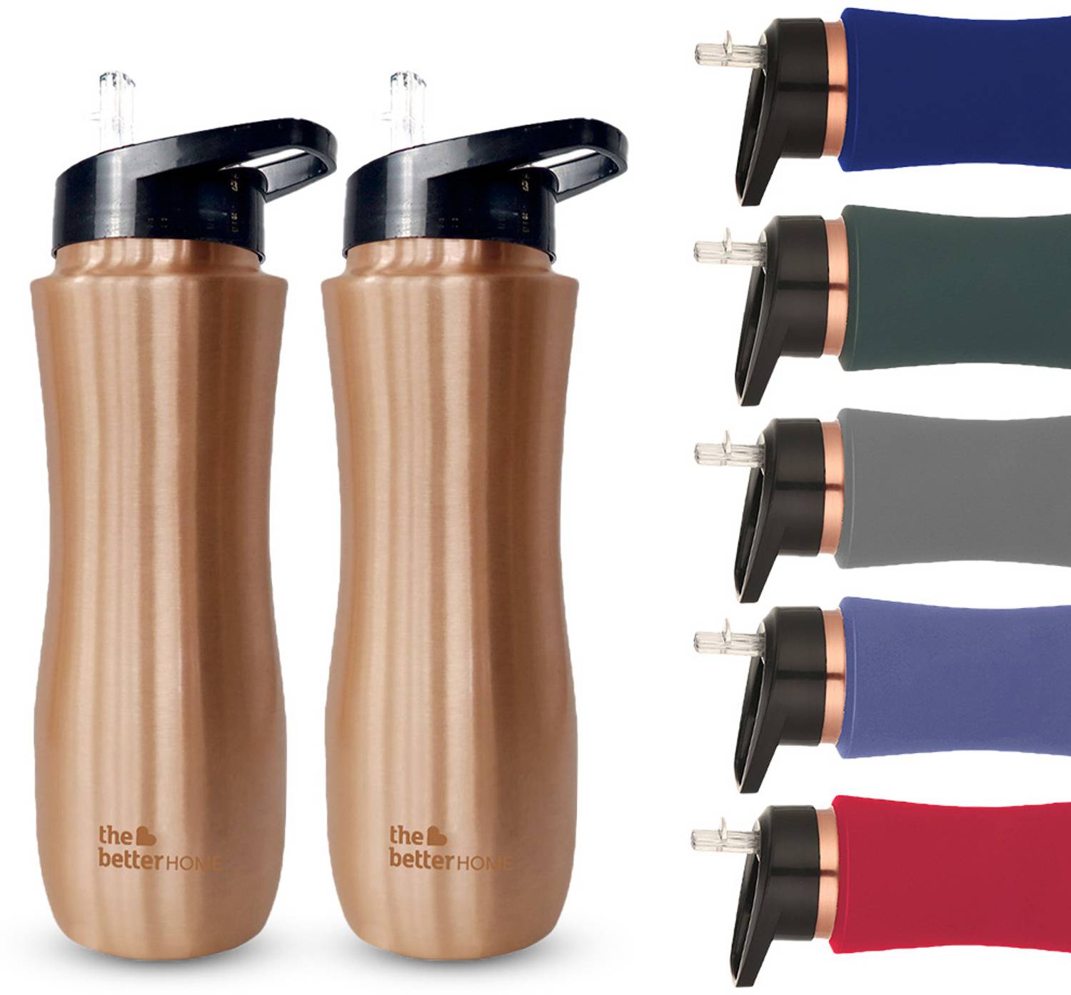 The Better Home Copper Water Bottle with Sipper (700ml) | 100% Pure Copper Bottle | Leak Proof 700 ml Copper Bottle
