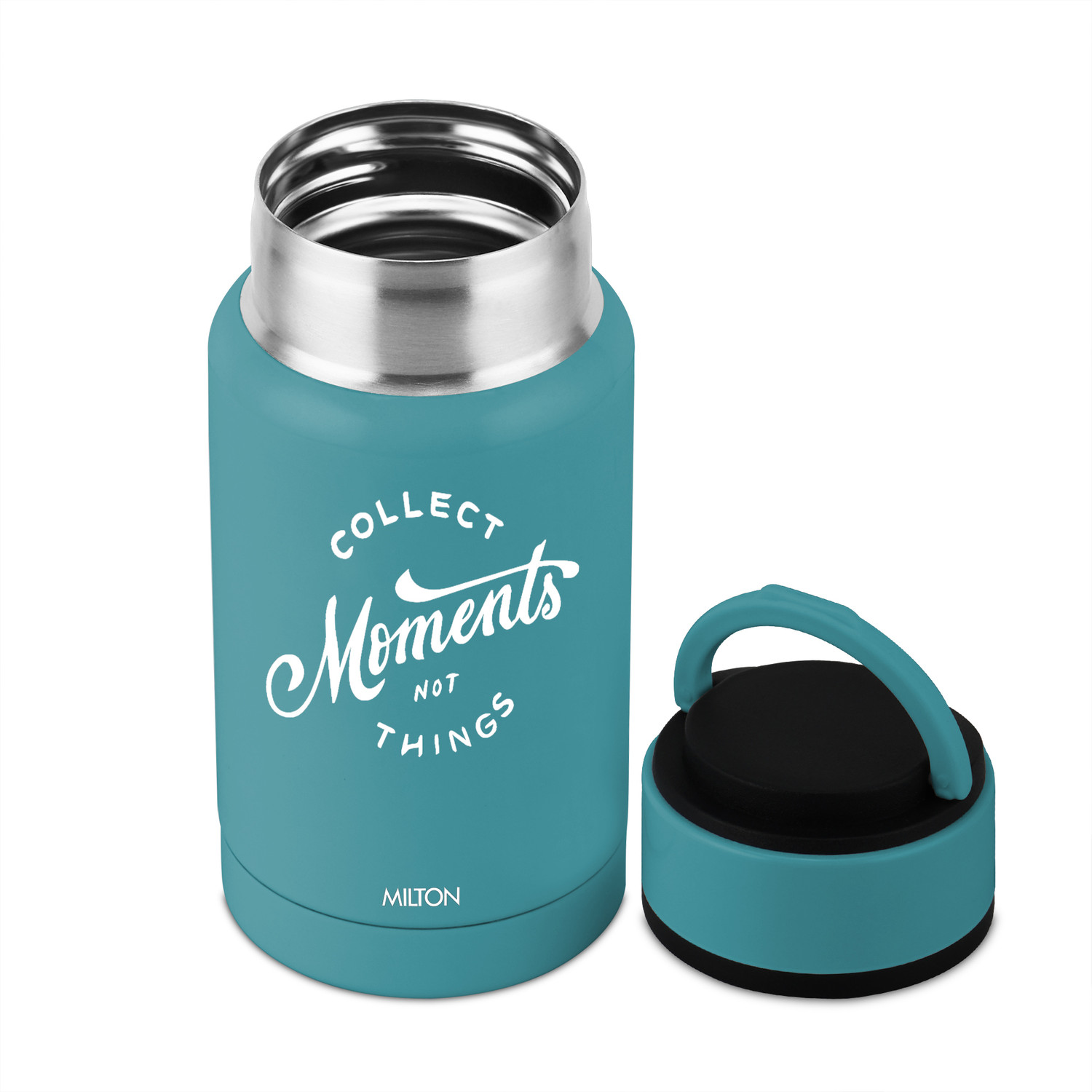 Image of MILTON Tiny 260 Thermosteel Water Bottle 250 ml, Hot and Cold, Leak Proof Lid Teal Blue 250 ml Stainless Steel Bottle